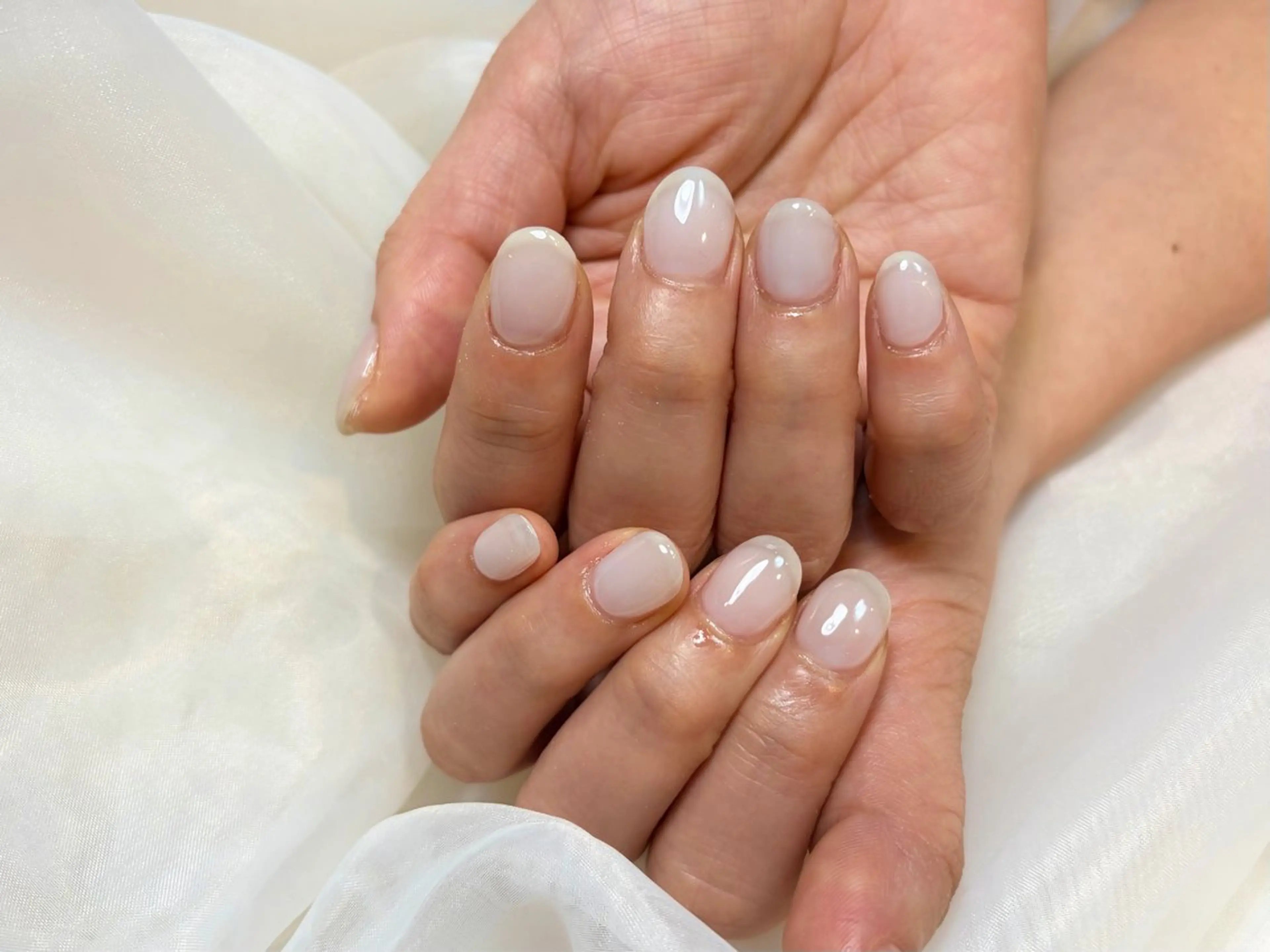 ネイル ブルー ワンカラーネイル Ouna NAIL haruのネイルデザイン