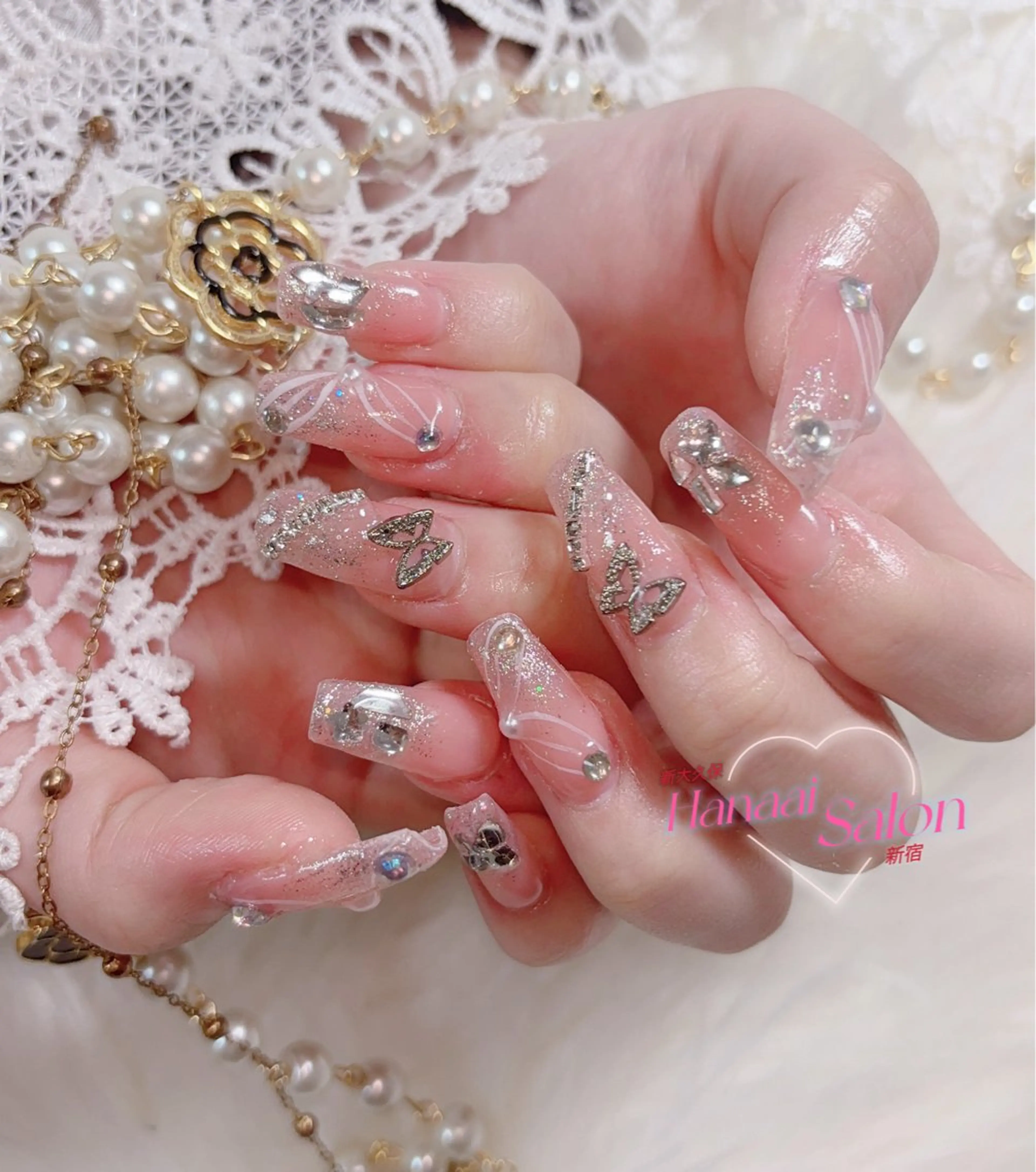 セミロング ハンドネイル Hanaai Salon新宿店のネイルデザイン