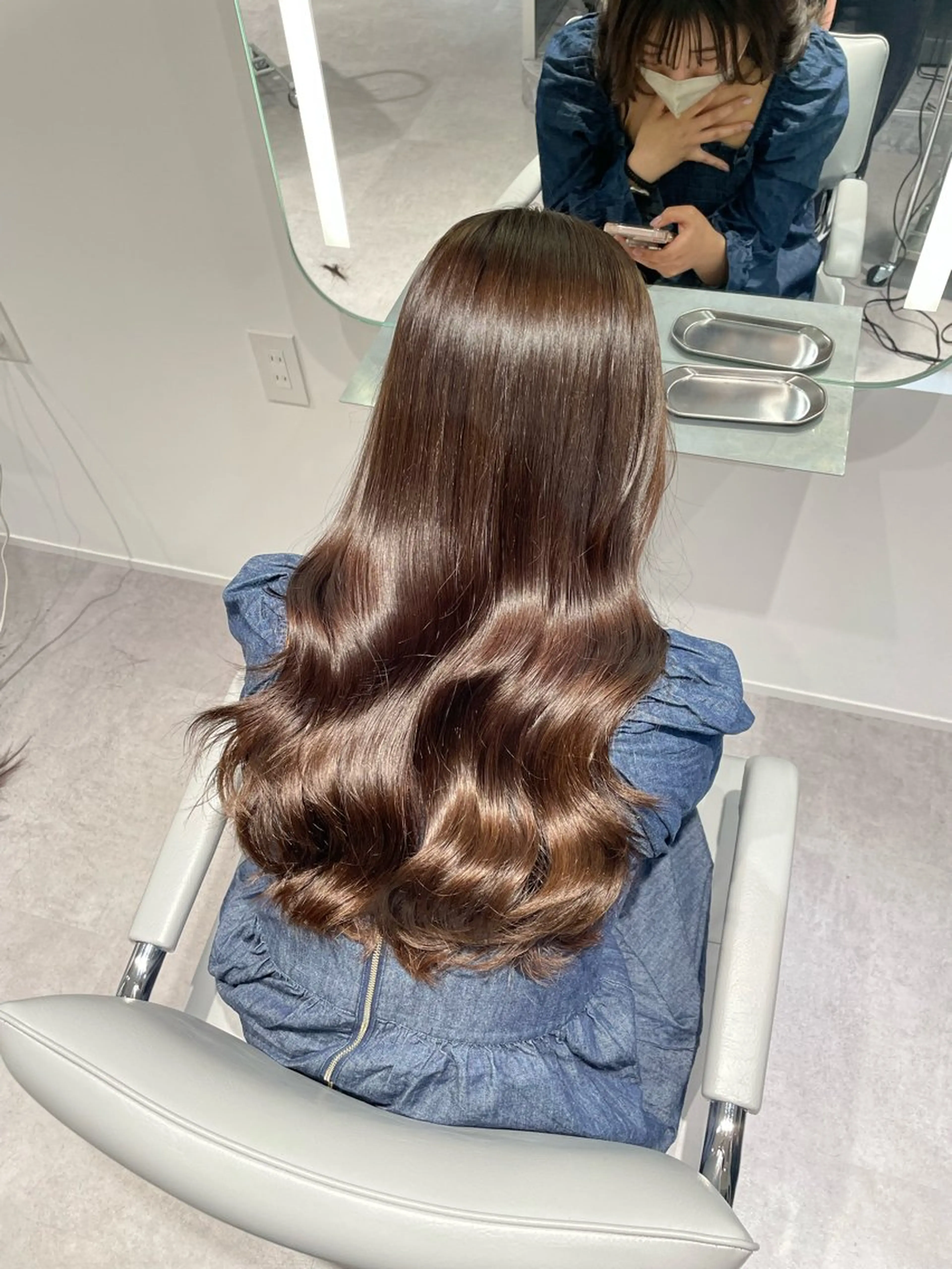 ロング カラー ヘアアレンジ momone🍒 メンズカットパーマのヘアスタイル