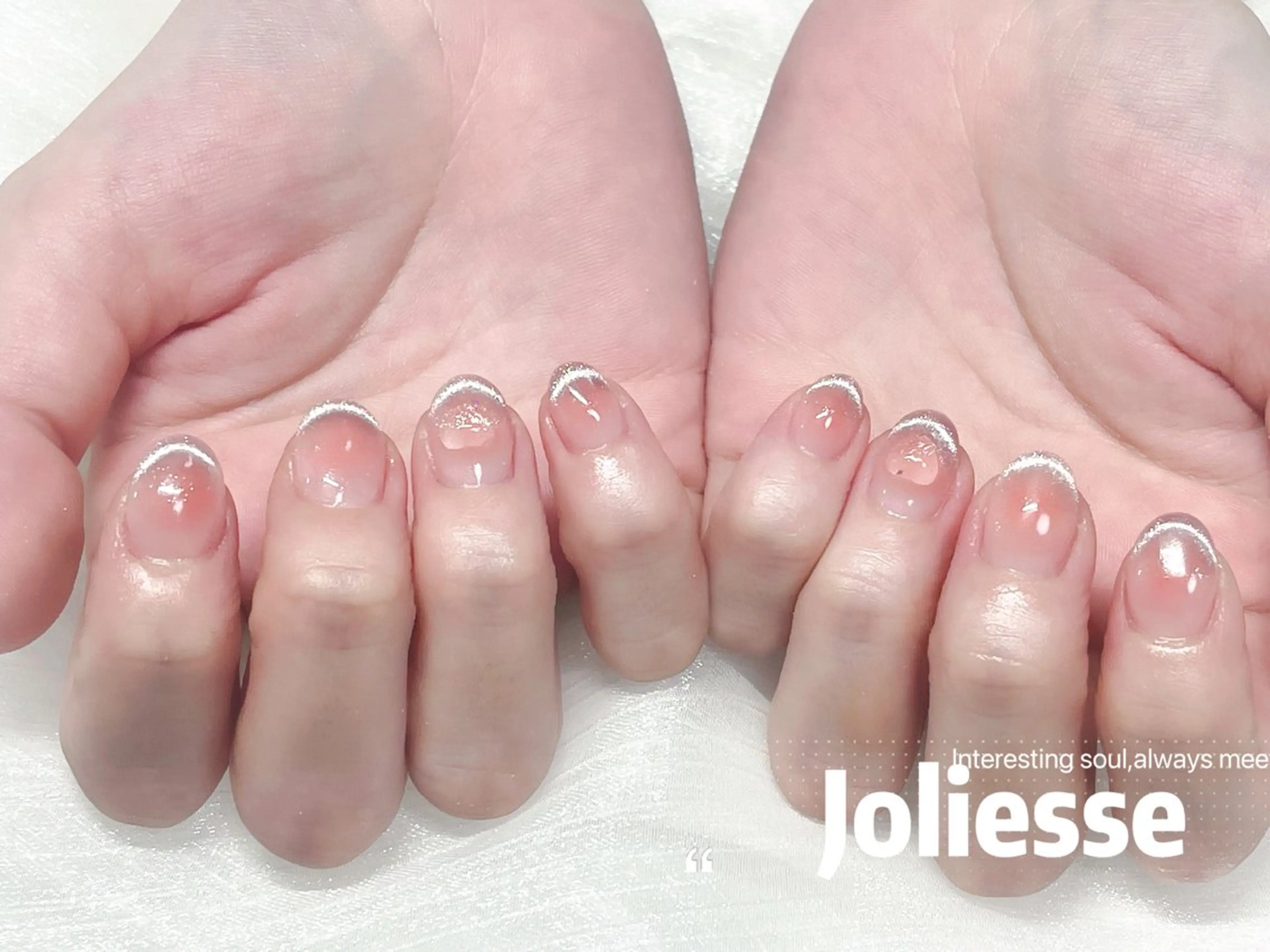 ネイル チークネイル フレンチネイル マグネットネイル マグネットフレンチ Joliesse nail salonのネイルデザイン