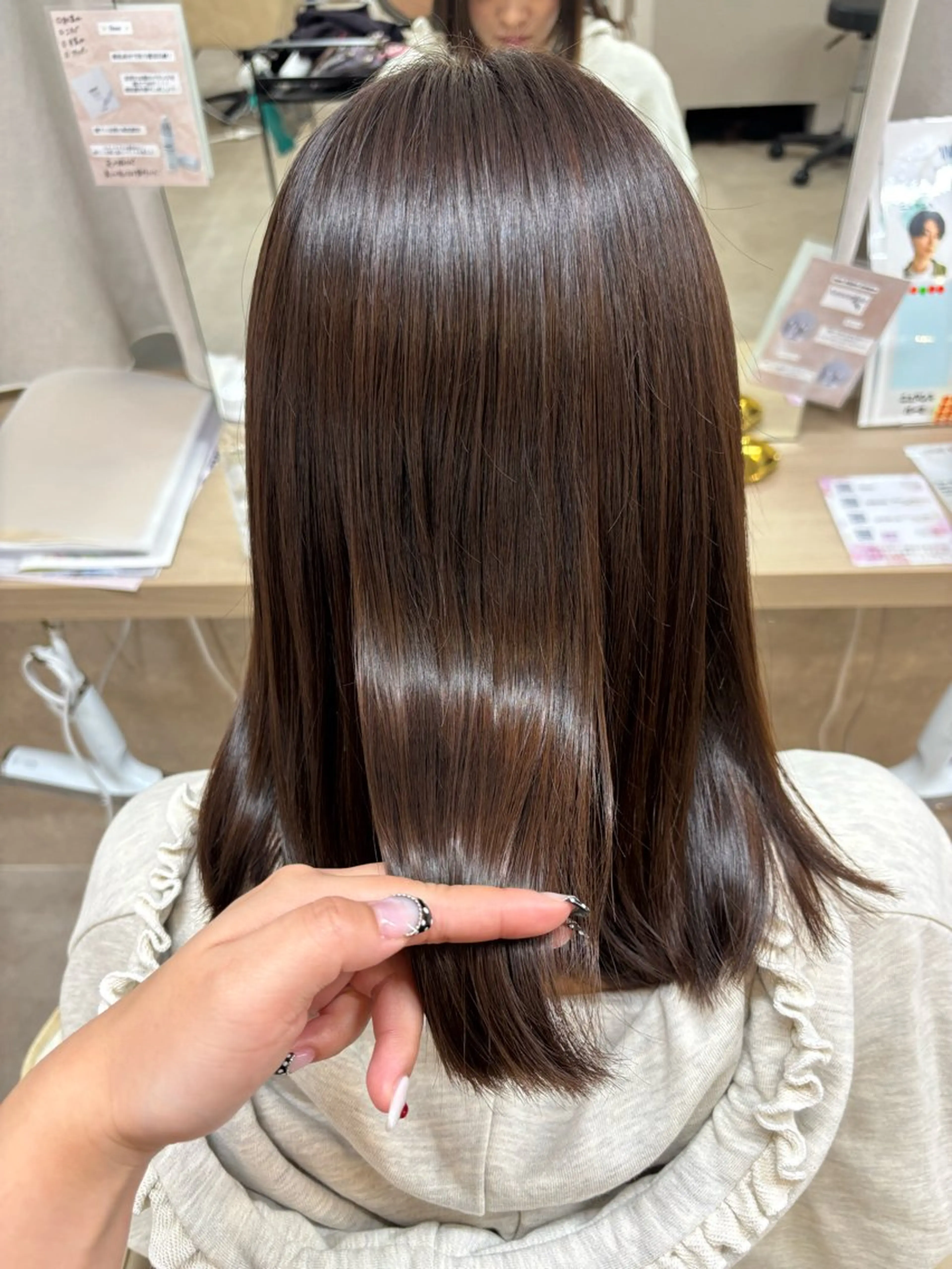 ミディアム カラー カット ヘアカラー トリートメント ボブ/顔周りレイヤー 🎀momoka🎀のヘアスタイル