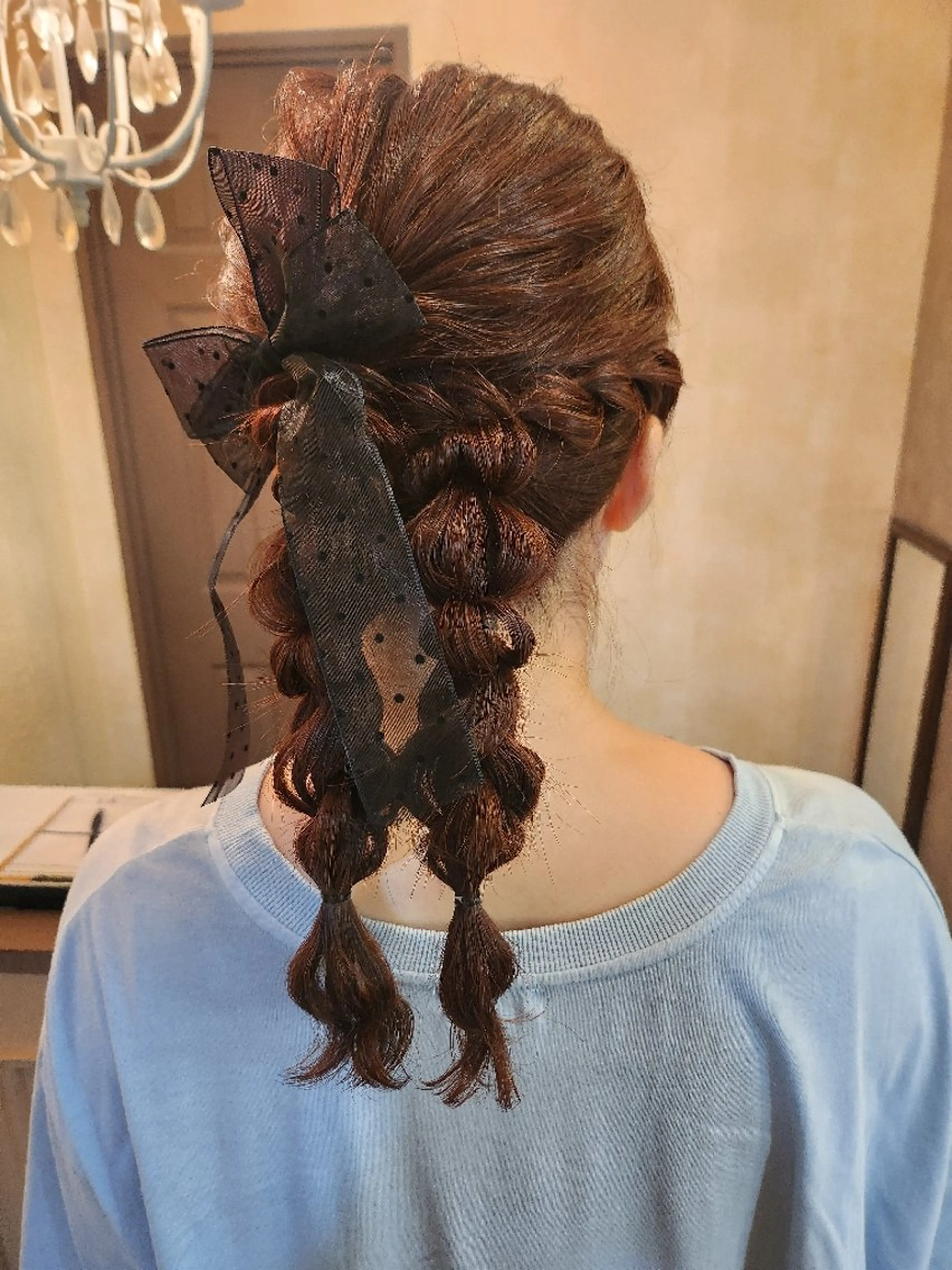 セミロング ヘアアレンジ ヘアセット 田井中 悠紀のヘアスタイル