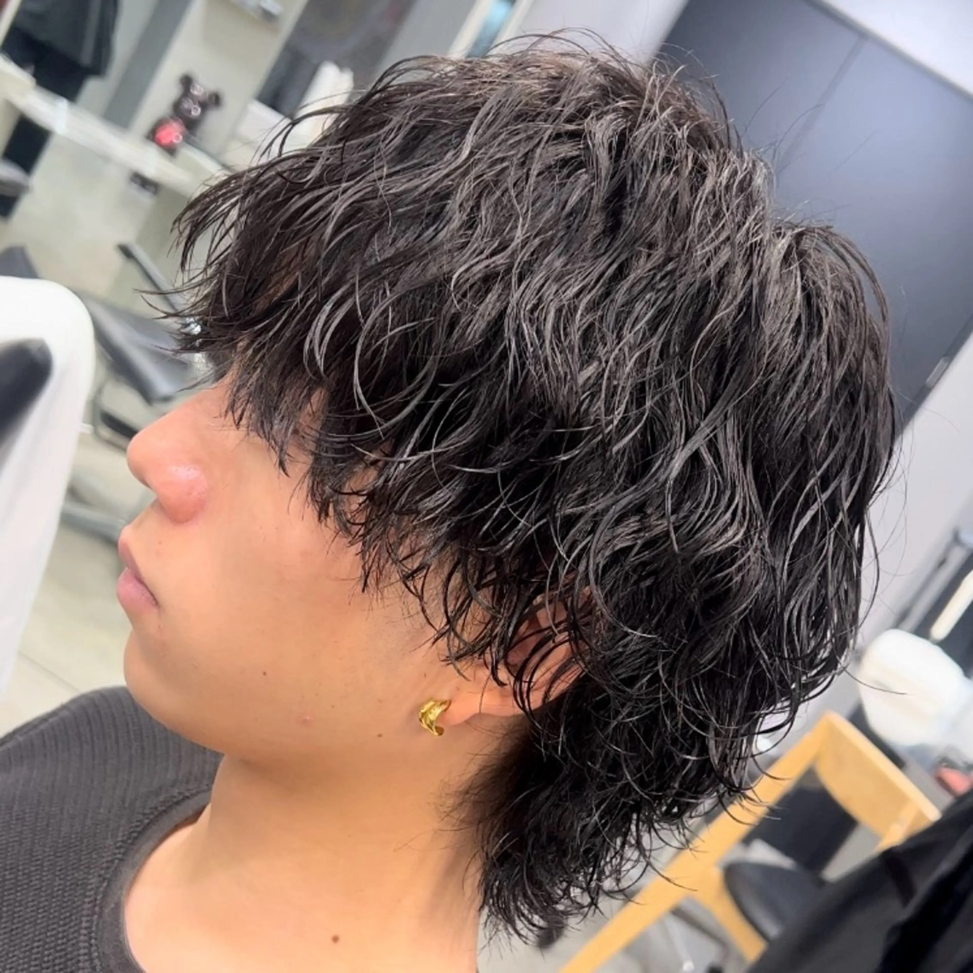 ミディアム パーマ ヘアアレンジ メンズ fifth 石川 凪のヘアスタイル