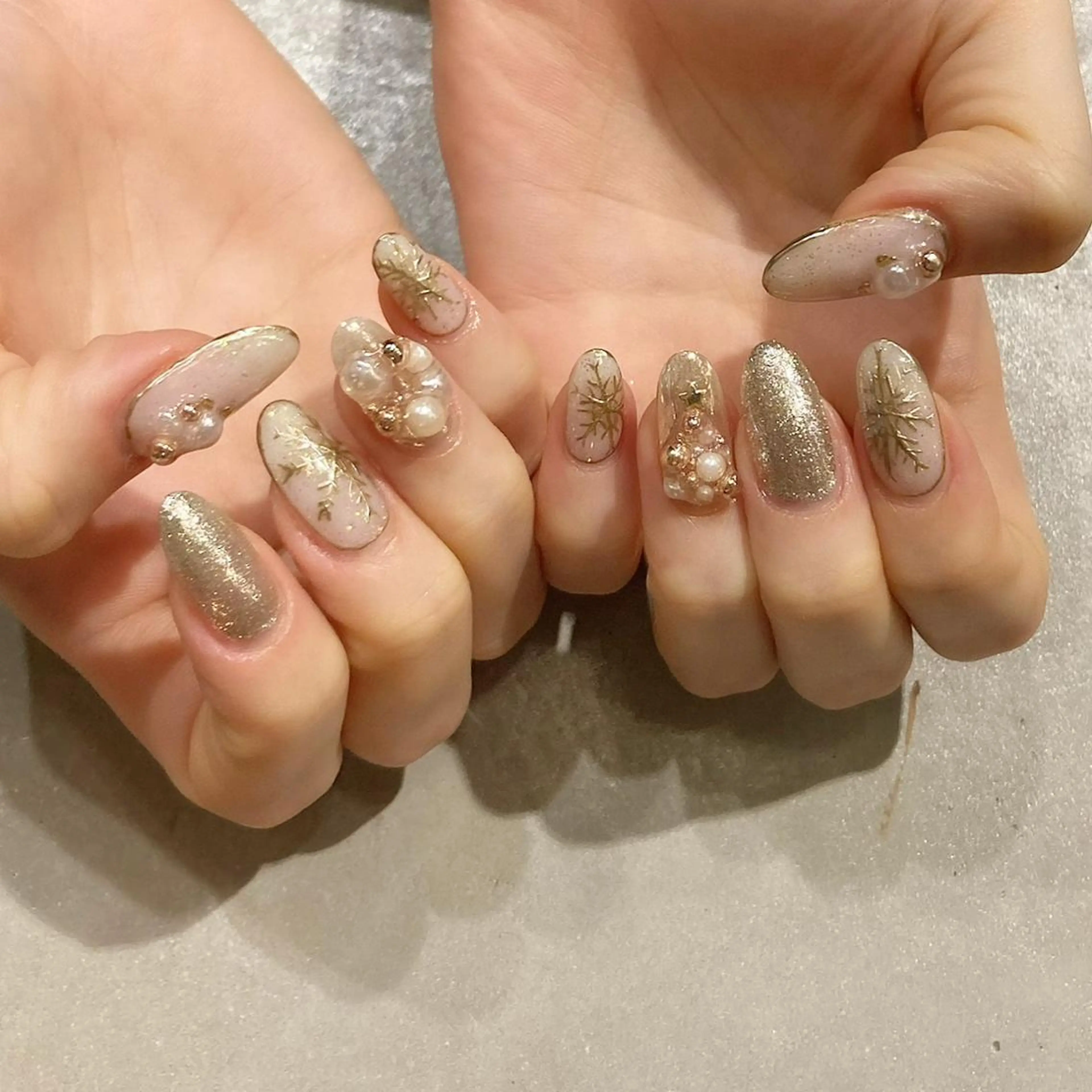 ネイル アートネイル ジェルネイル ミラーネイル 持ち込み ハンドネイル nail salon Soeurのネイルデザイン