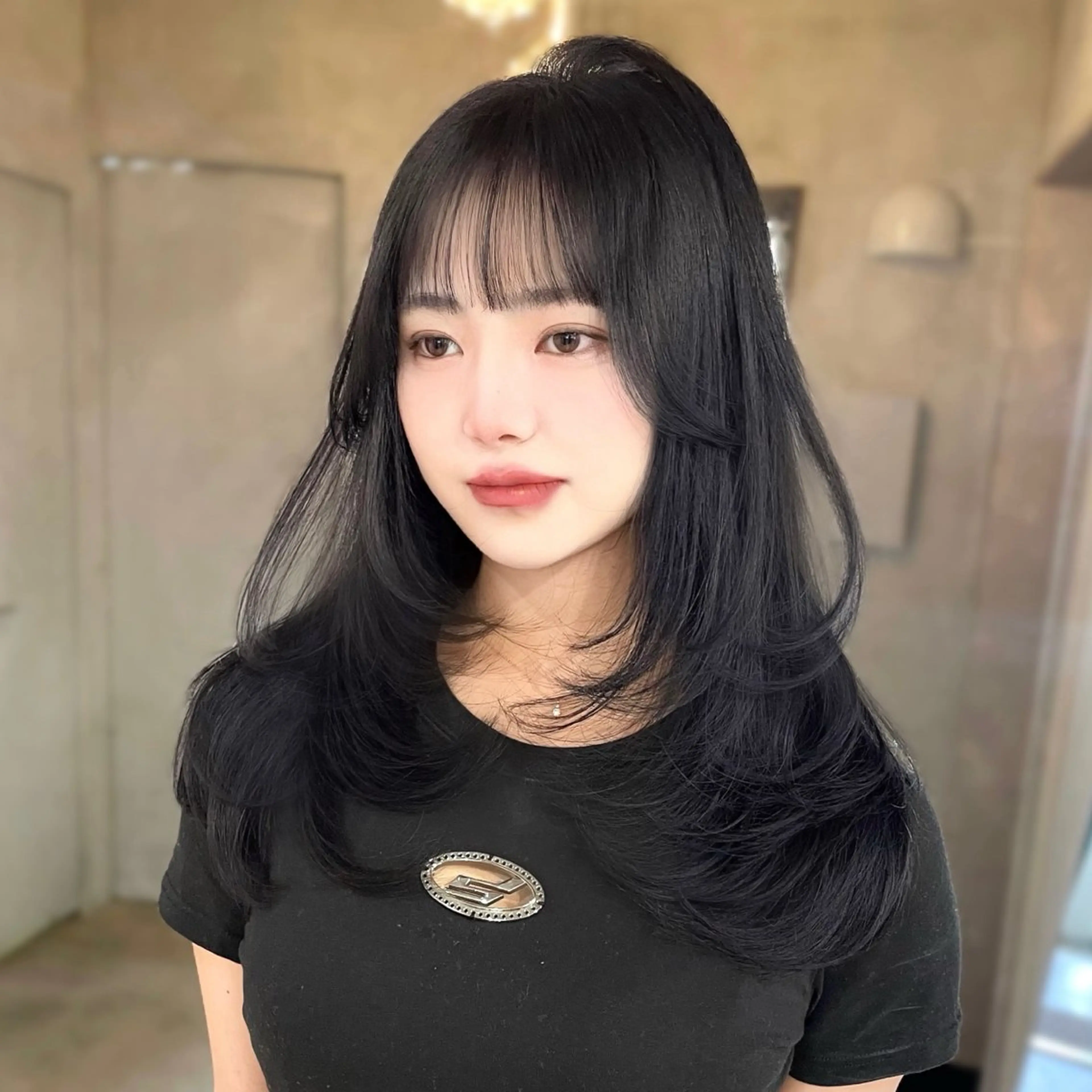 ミディアム レイヤーカット モテ韓国ヘア/ レイヤー🤍RIKAのヘアスタイル