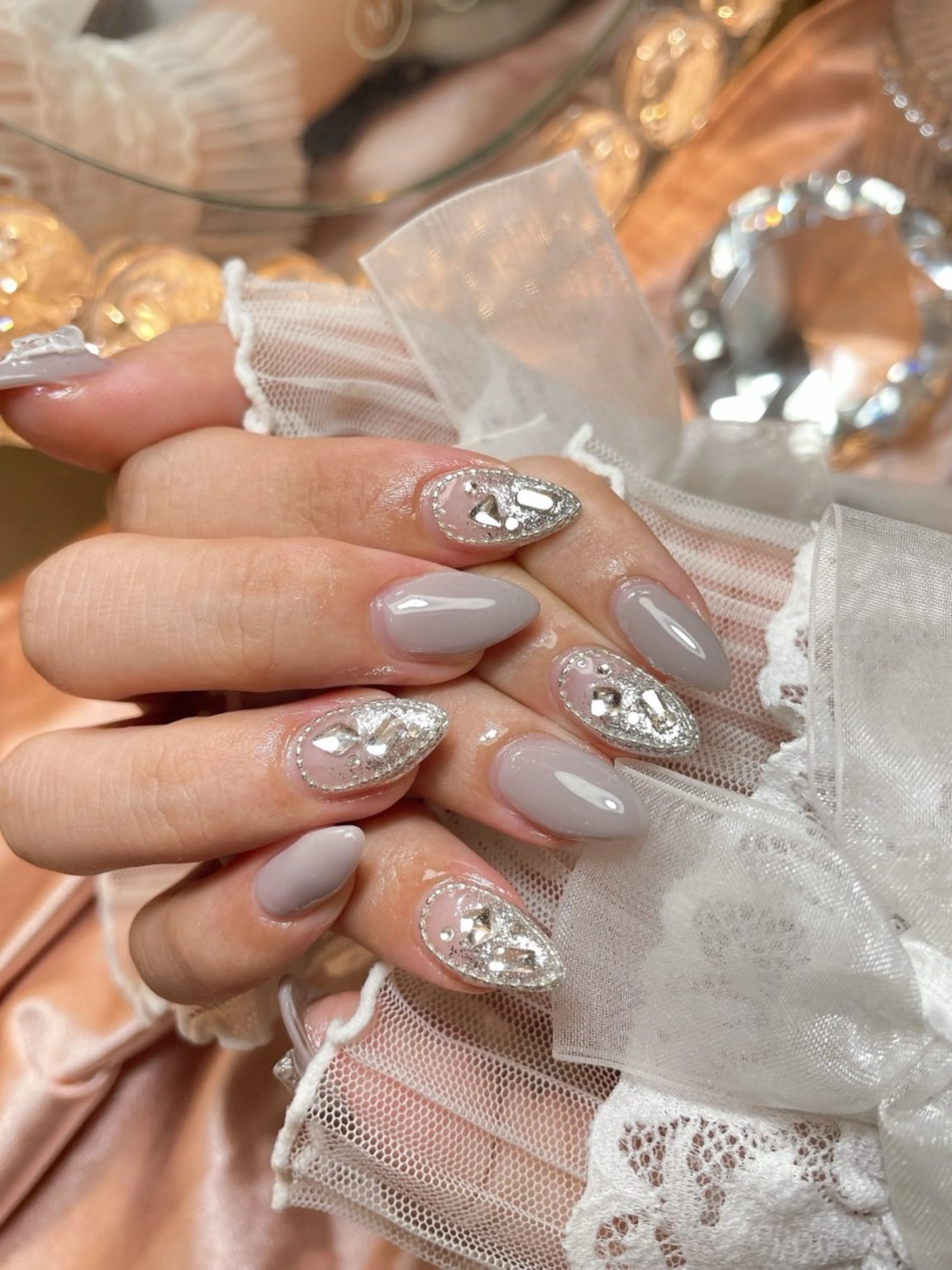 ネイル 23時まで❤︎韓国、 ワンホンネイルのネイルデザイン