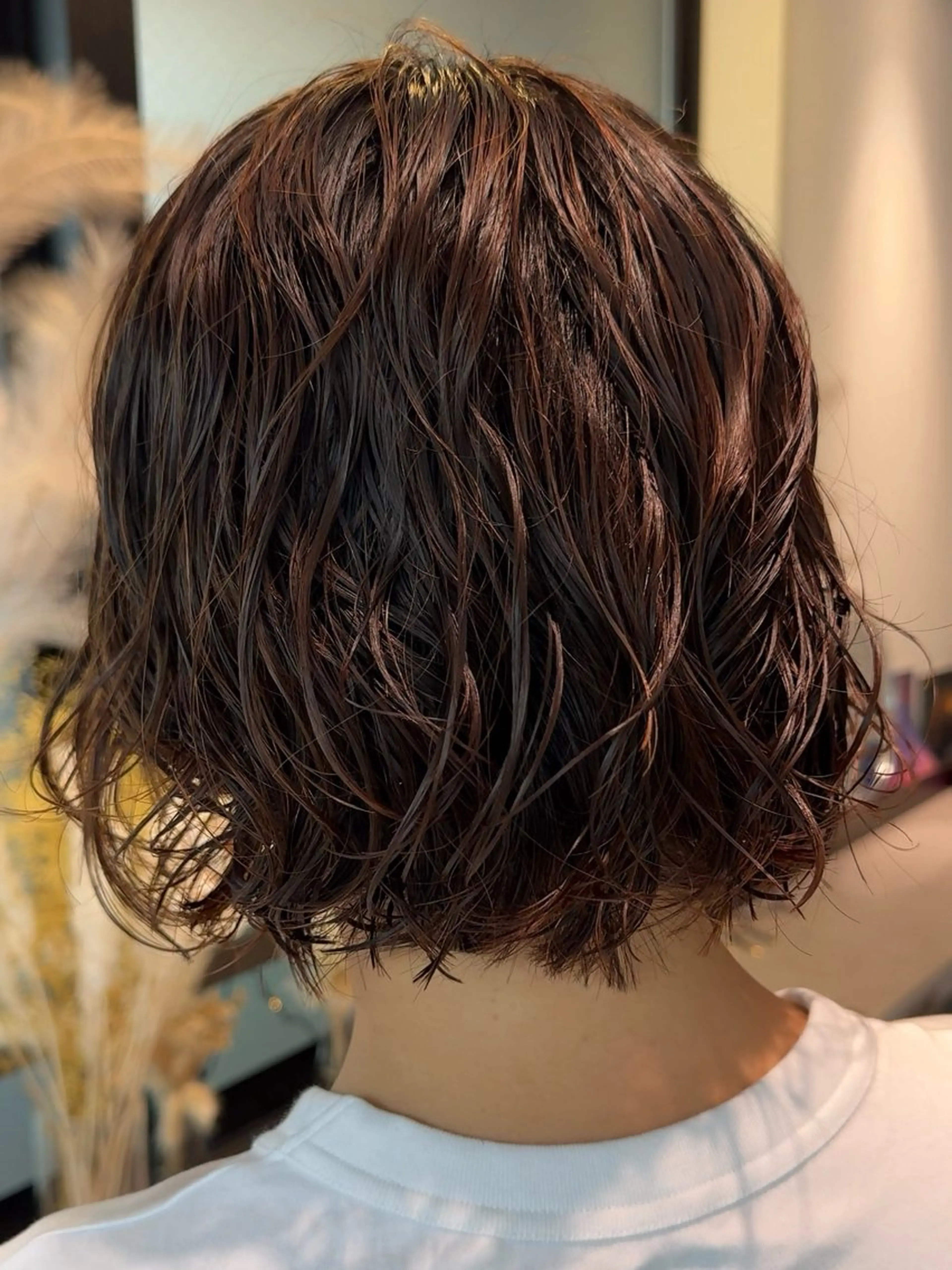 ミディアム パーマ ミディアムパーマ ボブ カット パーマ 🌿パーマ/ボブ/ レイヤー/Mikiのヘアスタイル