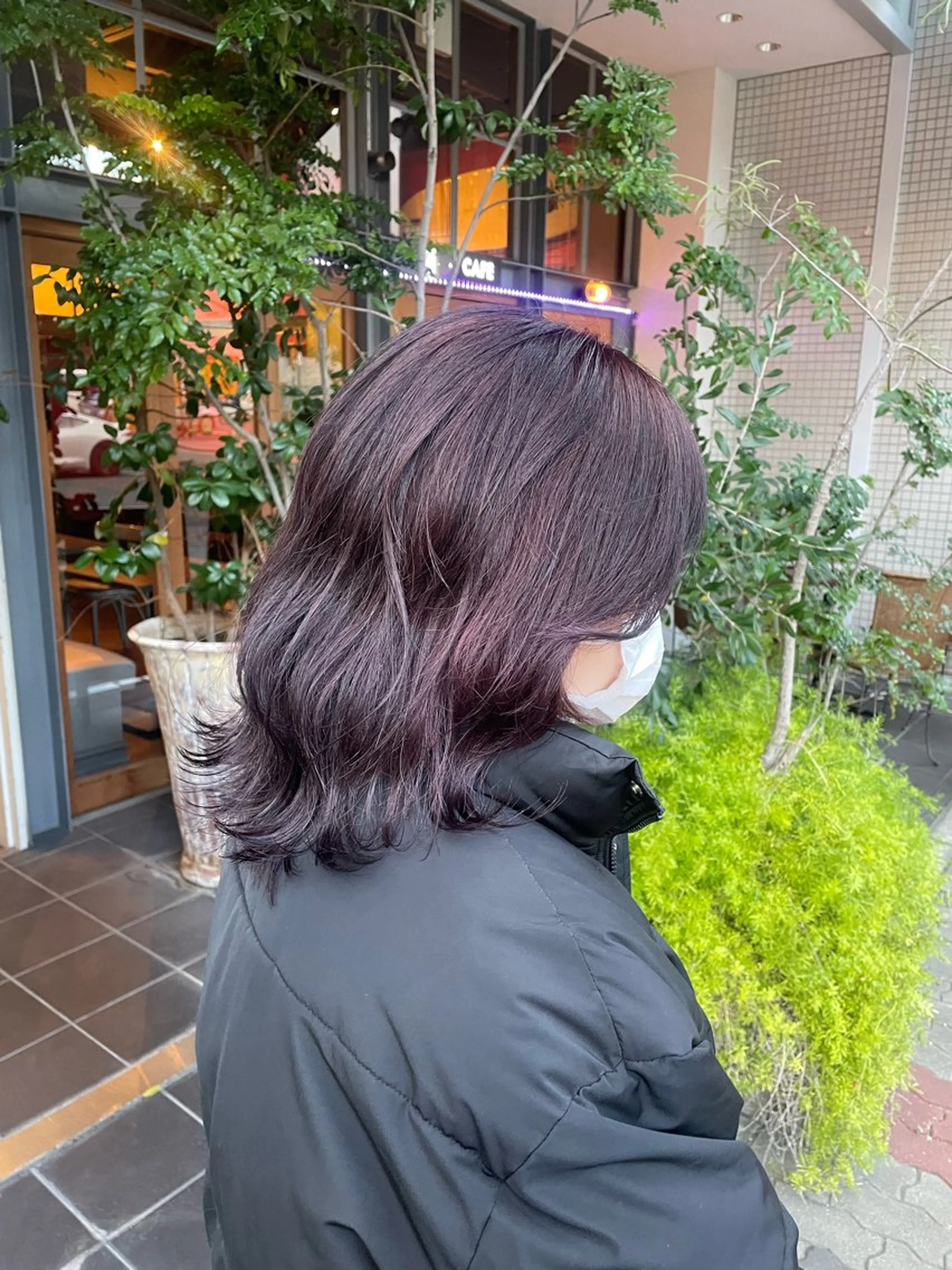 ミディアム パープルカラー レイヤー🩶🎀 ブリーチ/なるのヘアスタイル