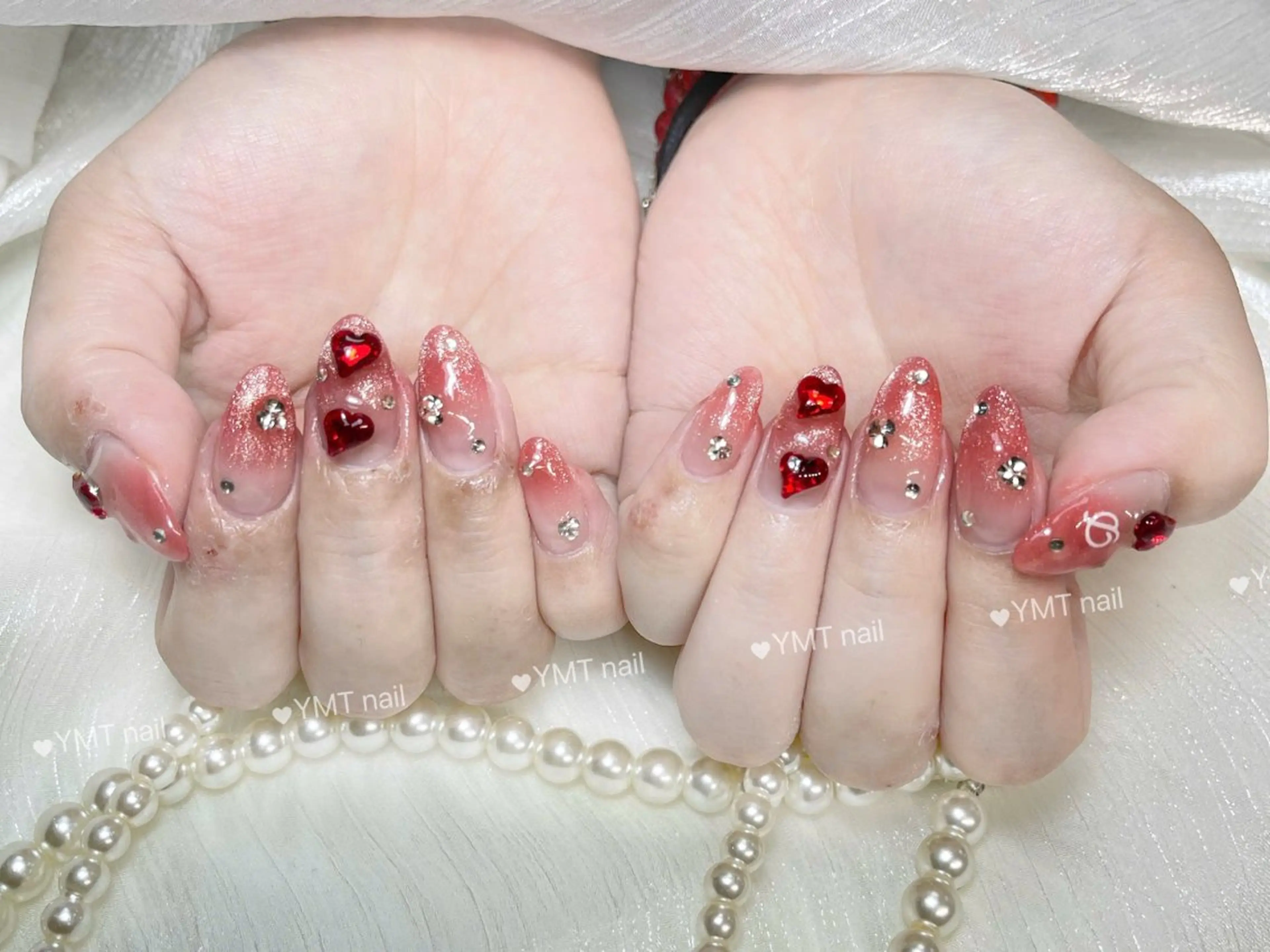 ネイル 長さ出し フットネイル ジェルネイル 韓国ネイル マグネットネイル ハンドネイル YMT NailStudioのネイルデザイン
