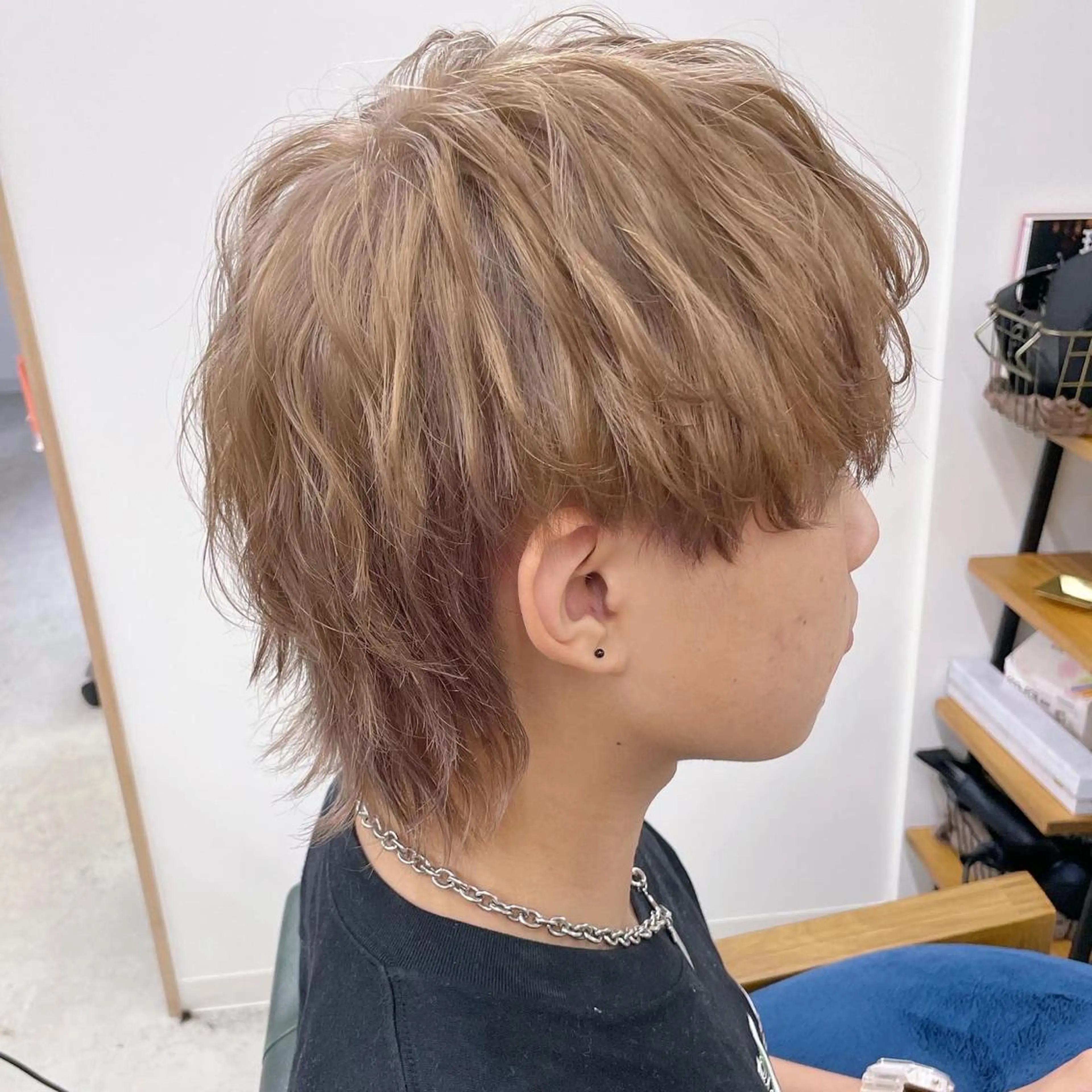 カラー メンズ Lull1人美容室 バレイヤージュのヘアスタイル