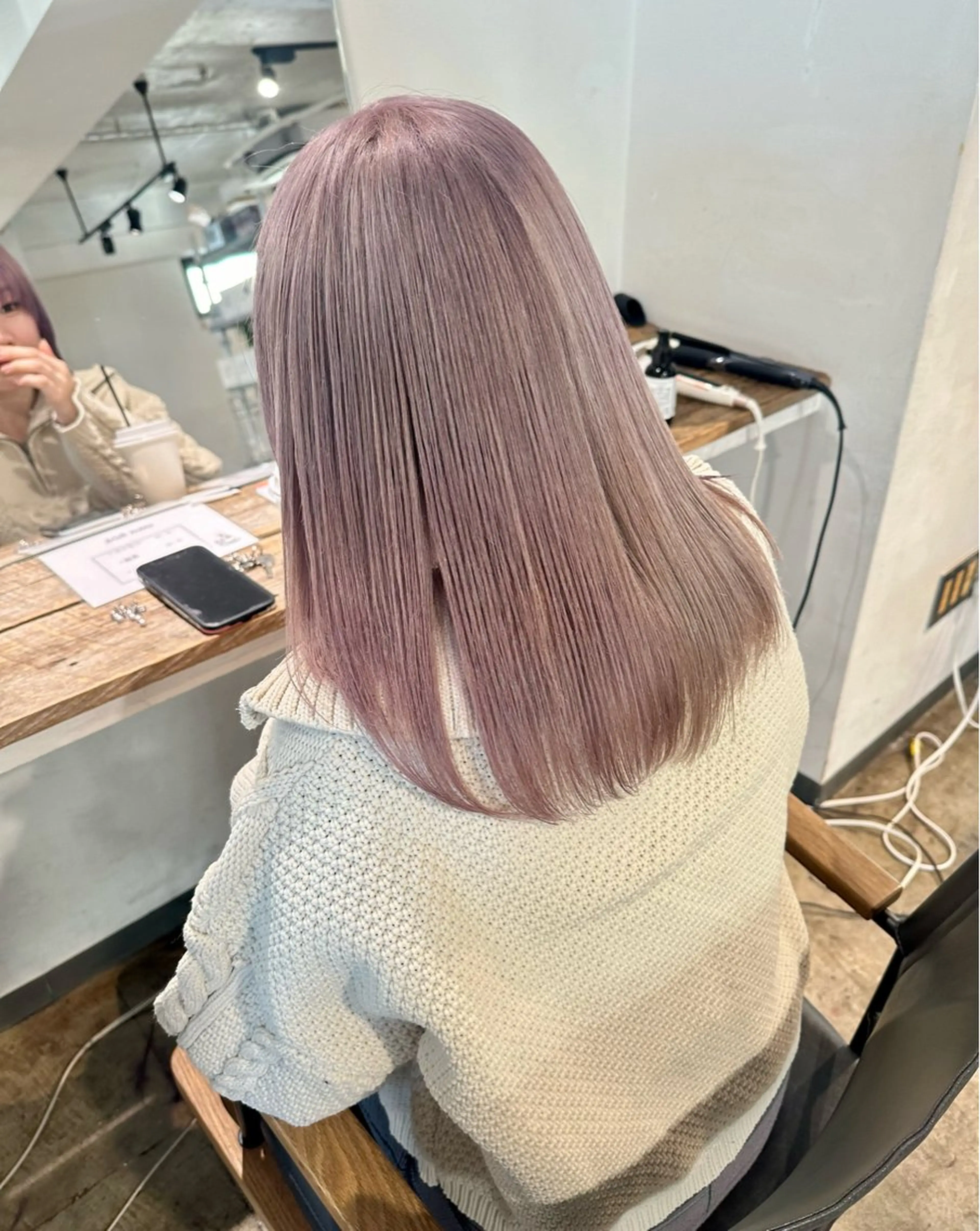 ミディアム カラー ヘアカラー トリートメント ヘアセット ✨艶ブリーチカラー ✨四ノ宮裕己のヘアスタイル