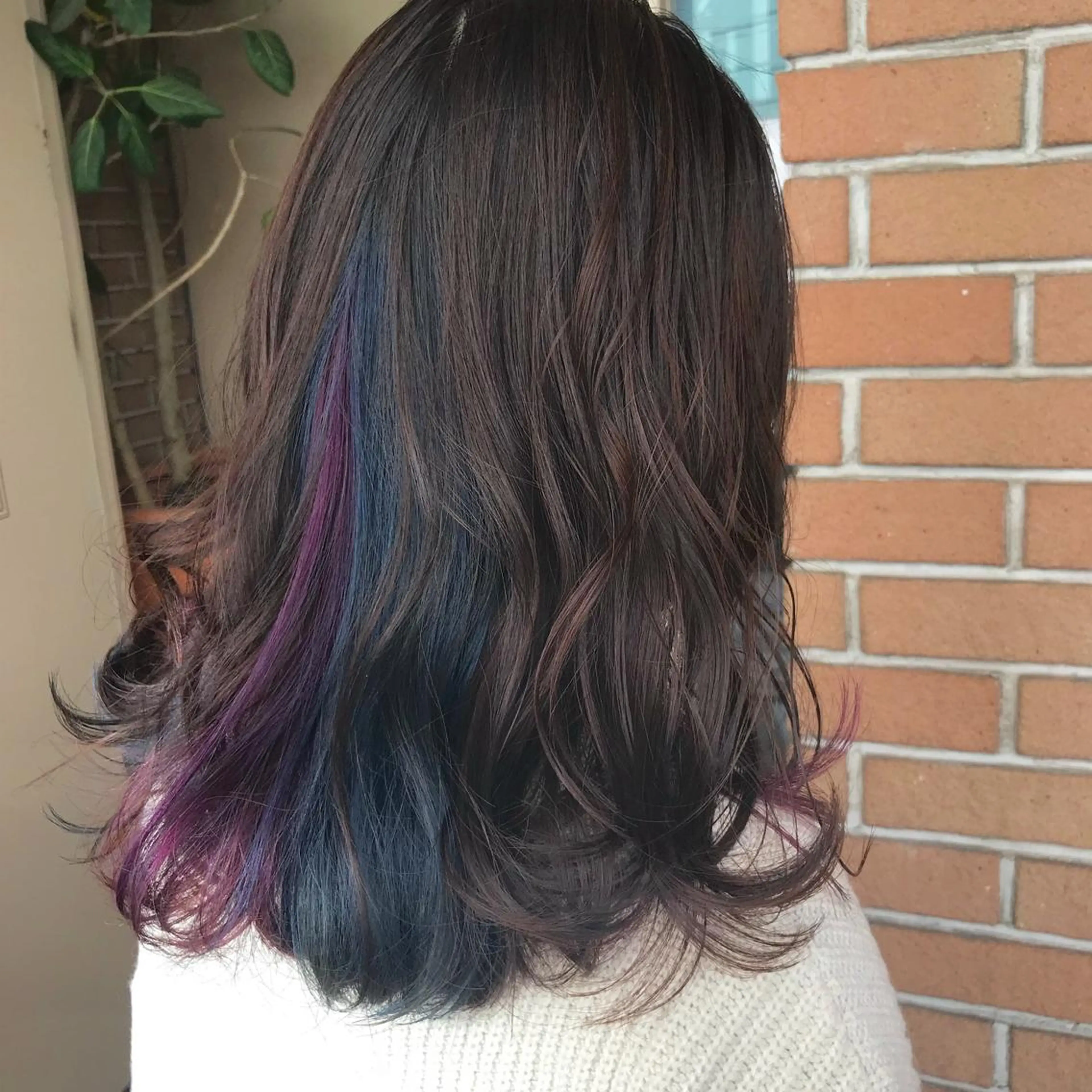 ミディアム カラー パーマ ヘアアレンジ メンズ キッズ ネイル マツエク・マツパ ブルーカラー パープルカラー ブルー パープル サロンドミルク 原宿のヘアスタイル