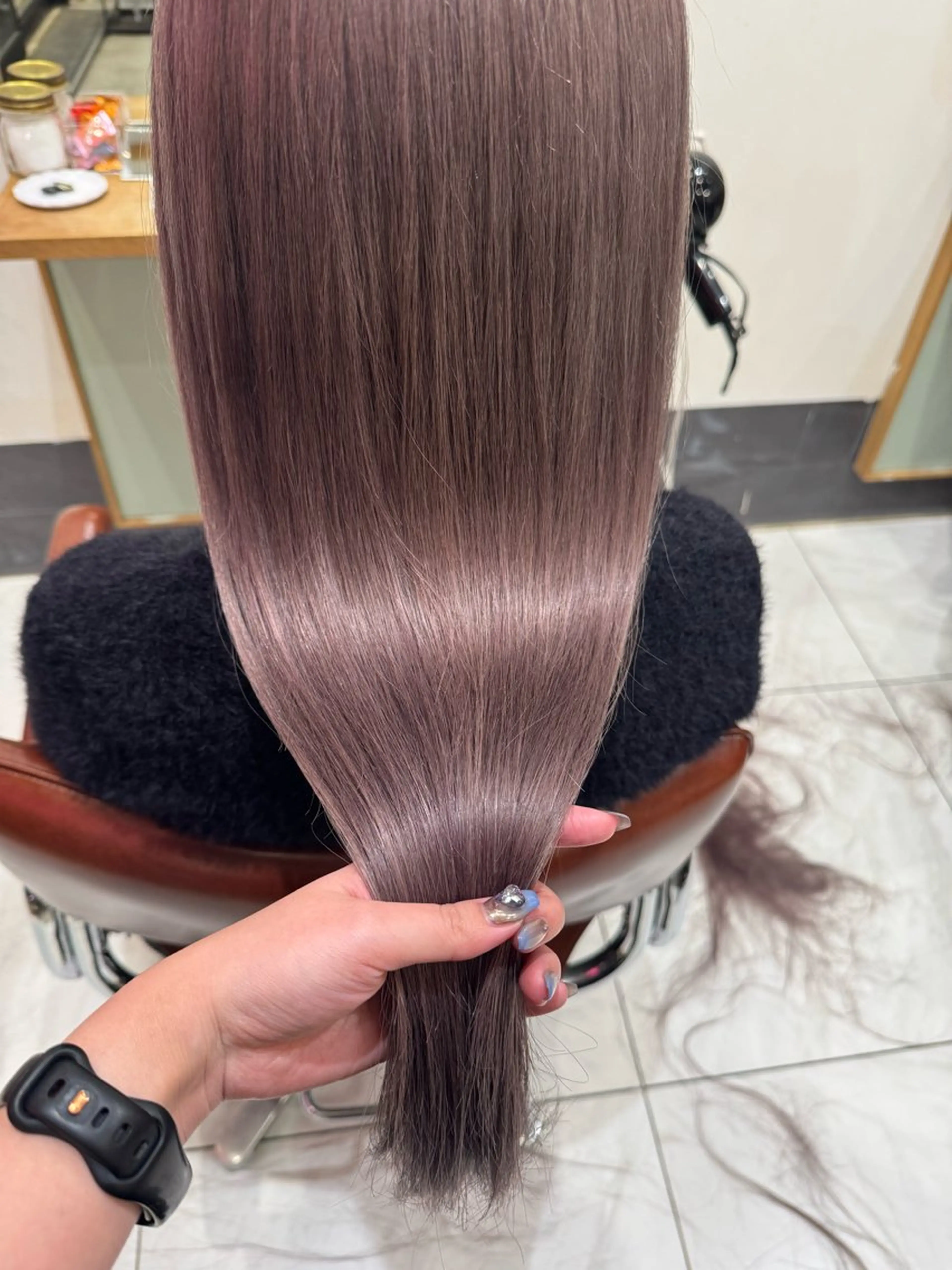 ロング カラー ブリーチ カット ヘアカラー ｱｵﾇﾏﾐﾕ☁️ /ボブ/ハイトーン/のヘアスタイル