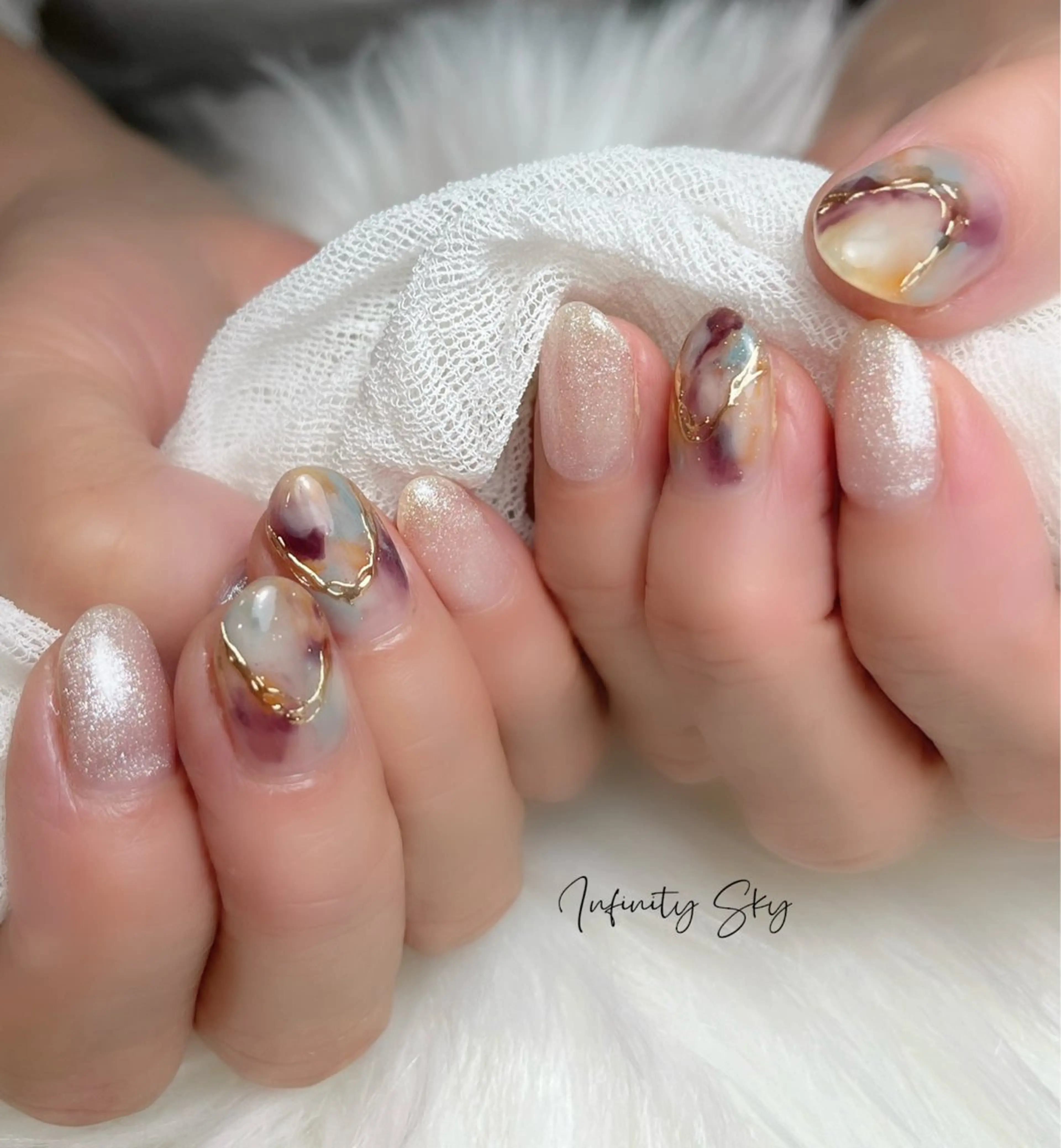 ネイル 大理石ネイル(マーブル) infinity skyのネイルデザイン