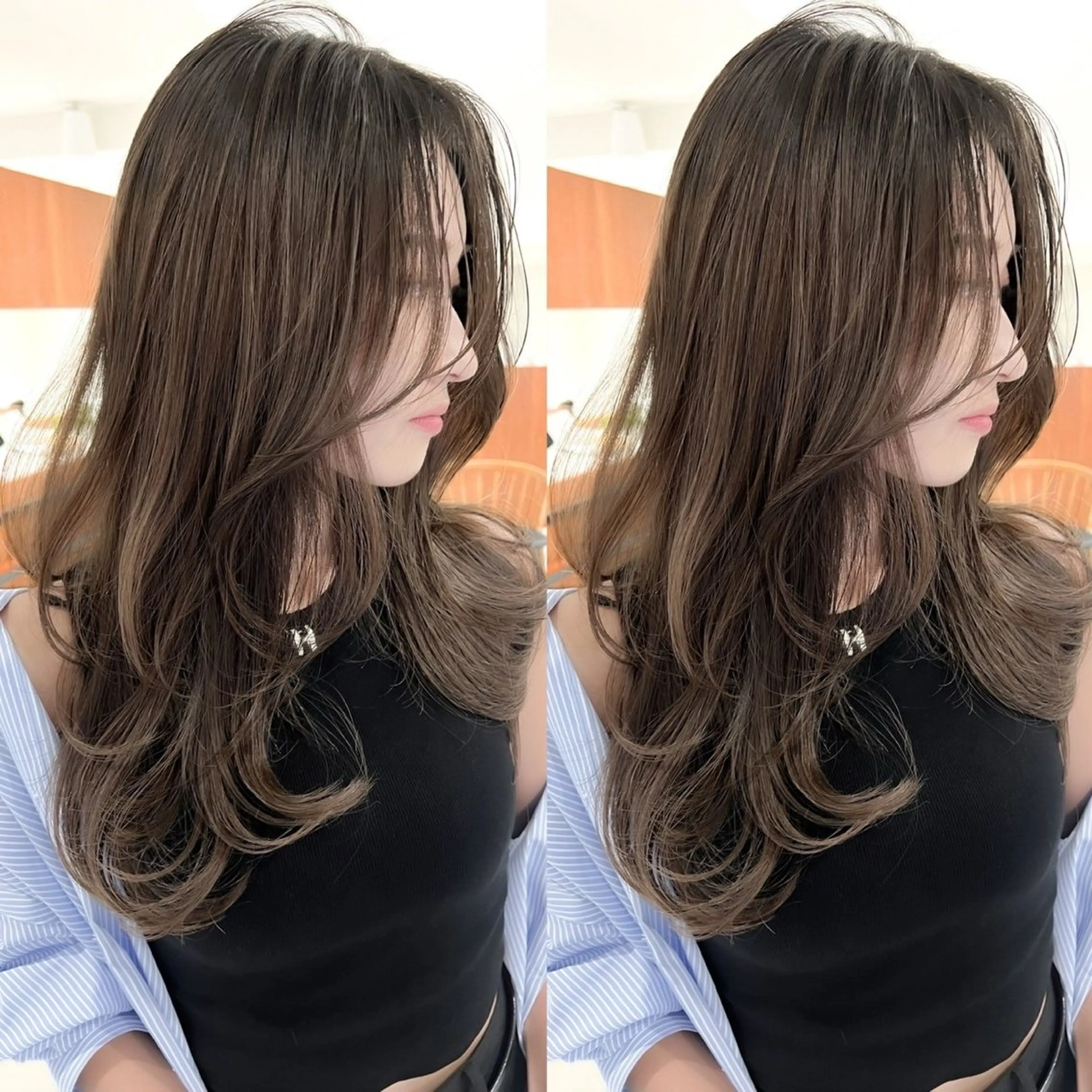 ロング カット ヘアカラー トリートメント 横浜　店長 橋場優のヘアスタイル