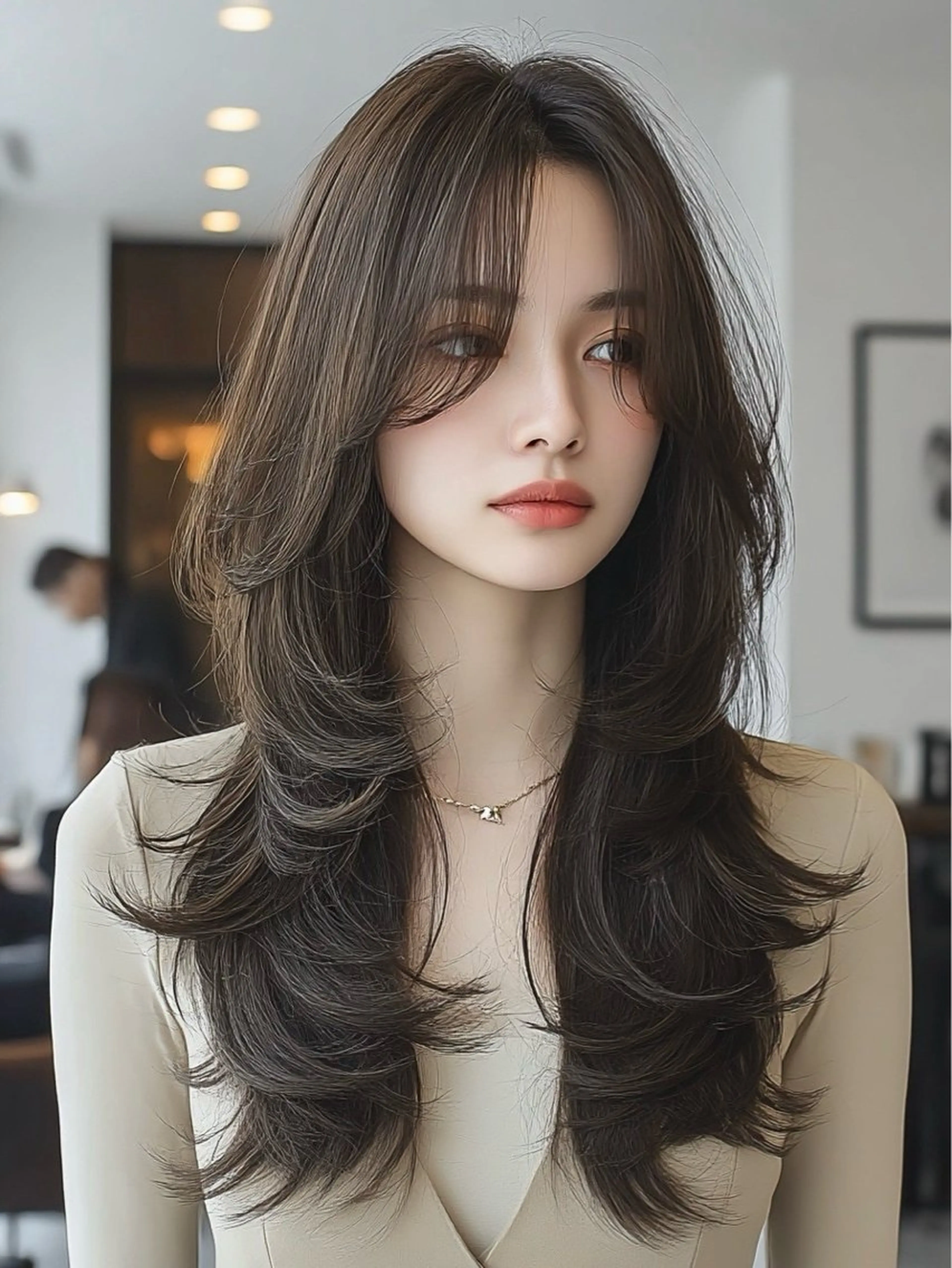 ロング カラー ロングレイヤー レイヤーカット ロング カット ヘアカラー edA. 鎌倉のヘアスタイル