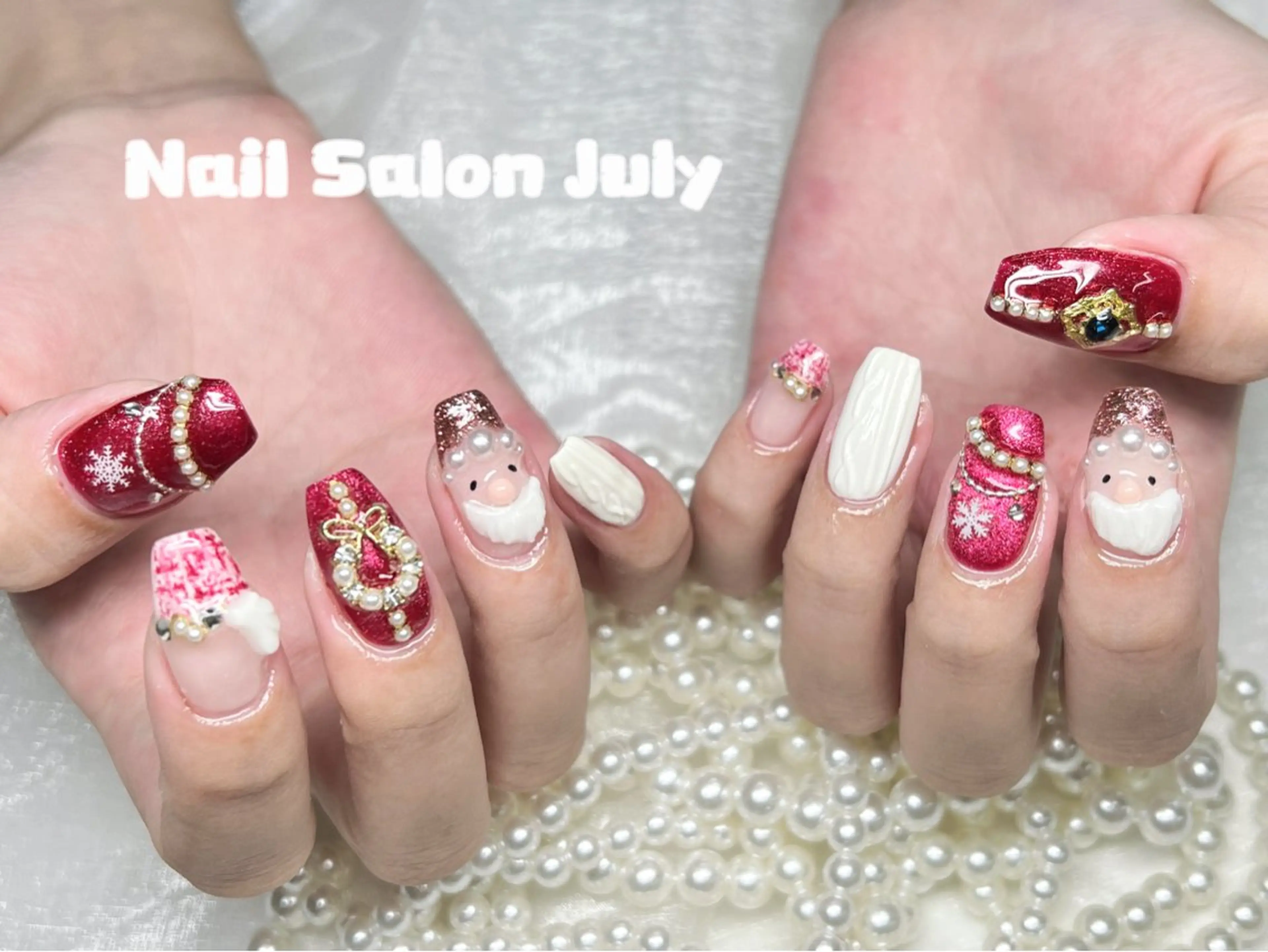 ネイル アートネイル オーロラネイル ジェルネイル ガーリー キラキラネイル July Salonのネイルデザイン