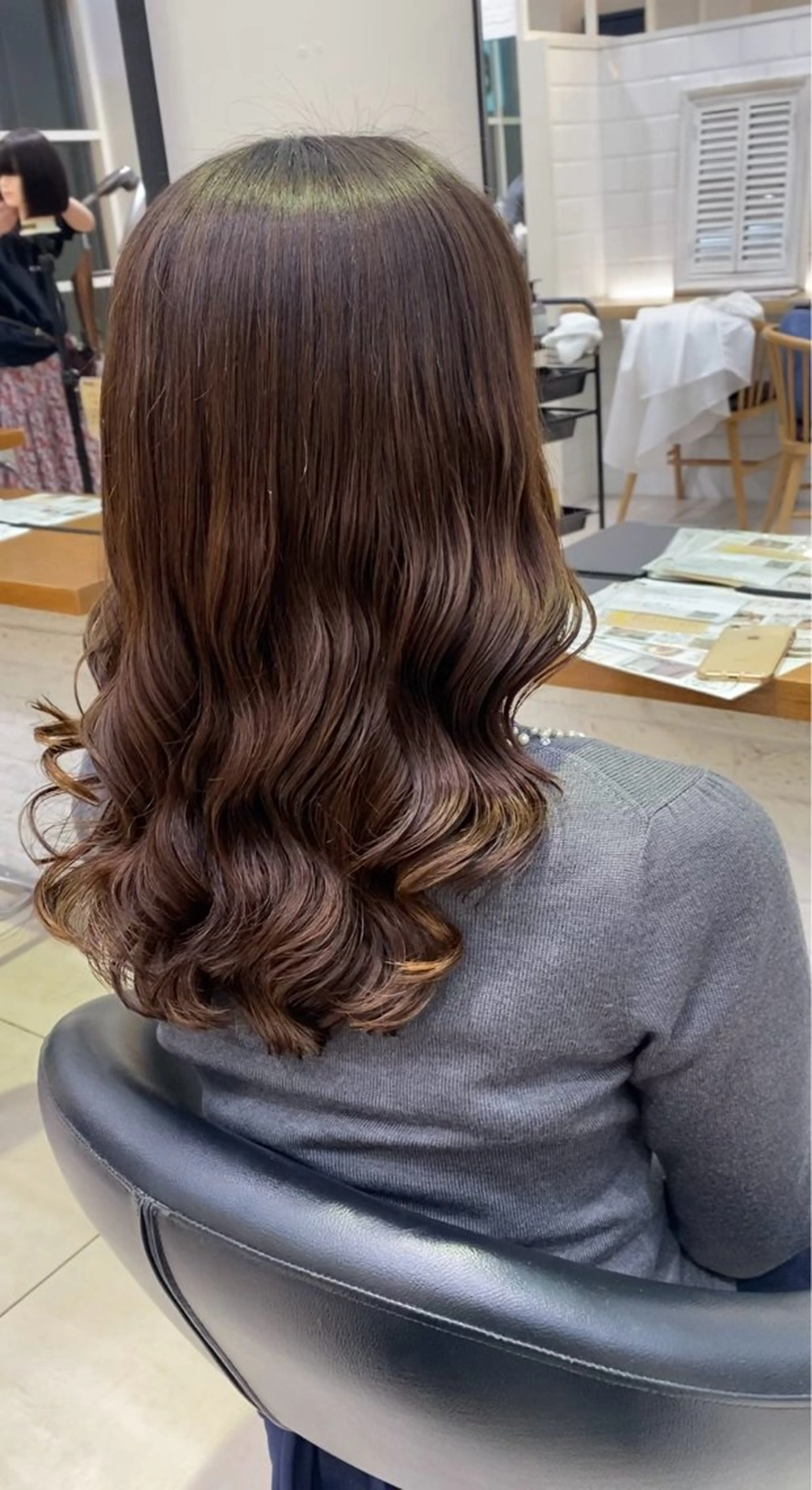 ロング パーマ カット パーマ コテ巻き風パーマ✨ かつみのヘアスタイル