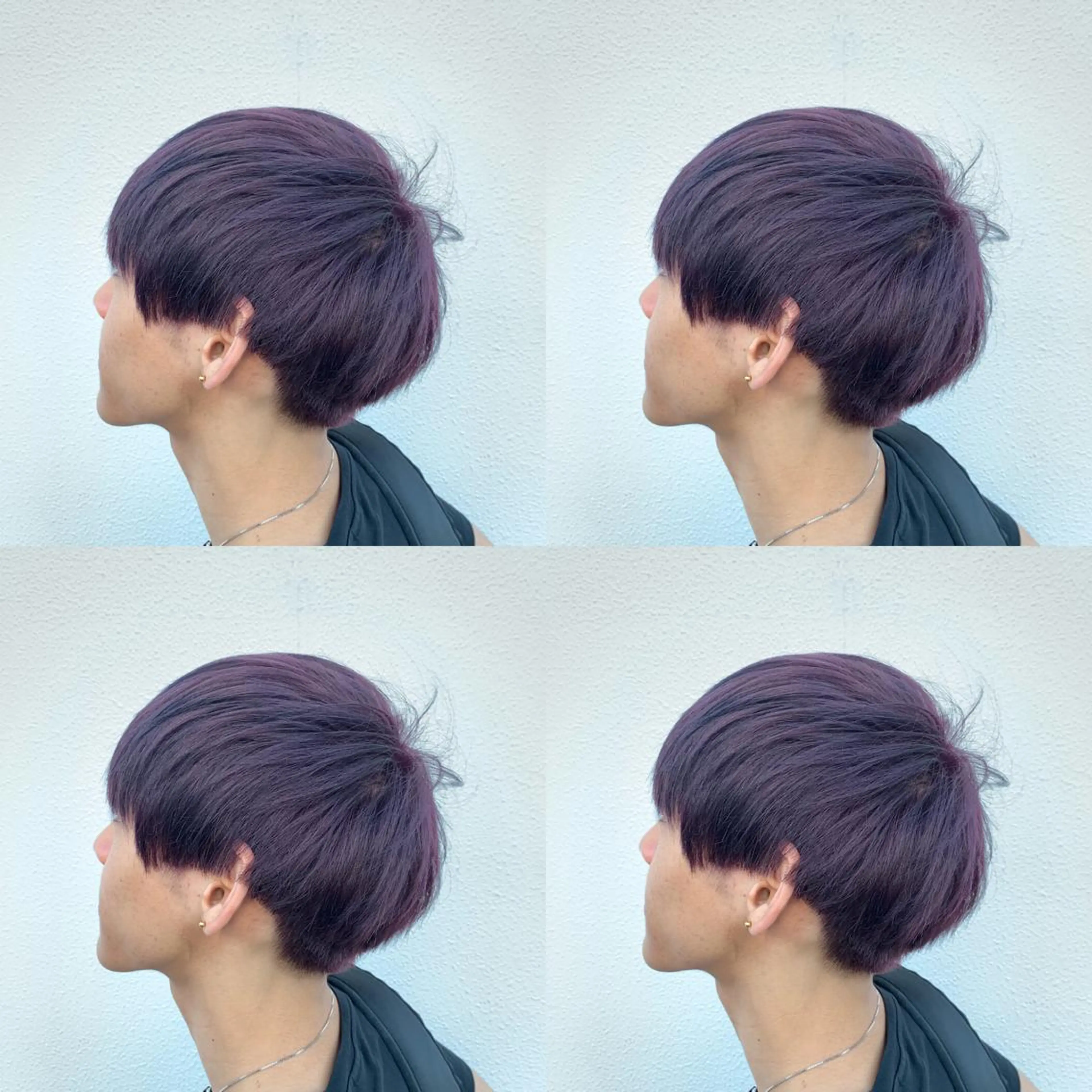 ショート カラー ブリーチ ラベンダーカラー パープルカラー 似合わせ/ブリーチ カラー.岡田友仁のヘアスタイル