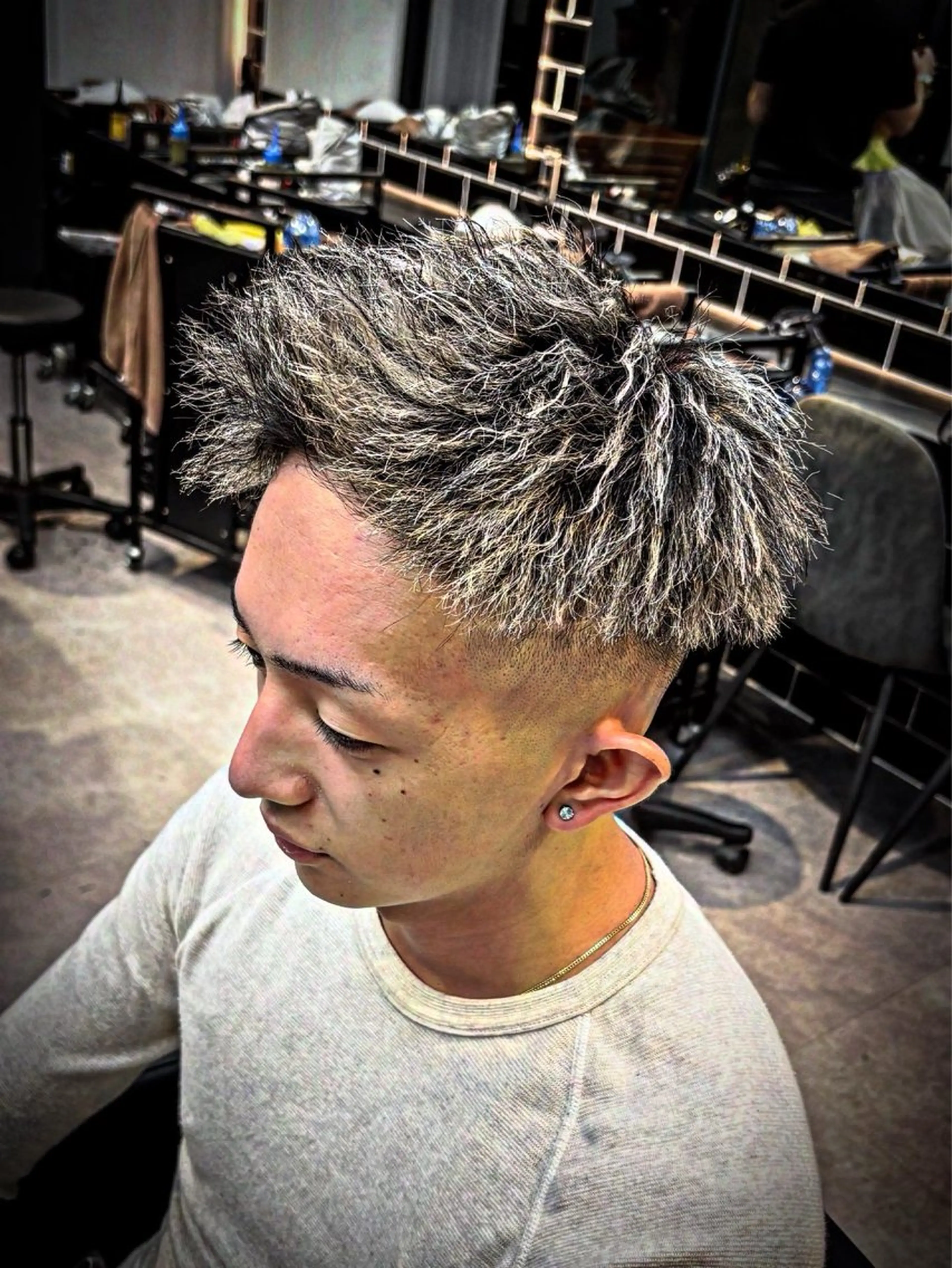 ショート カラー パーマ ヘアアレンジ メンズ カット ヘアカラー パーマ ヘアセット men'slapis YUTOのヘアスタイル