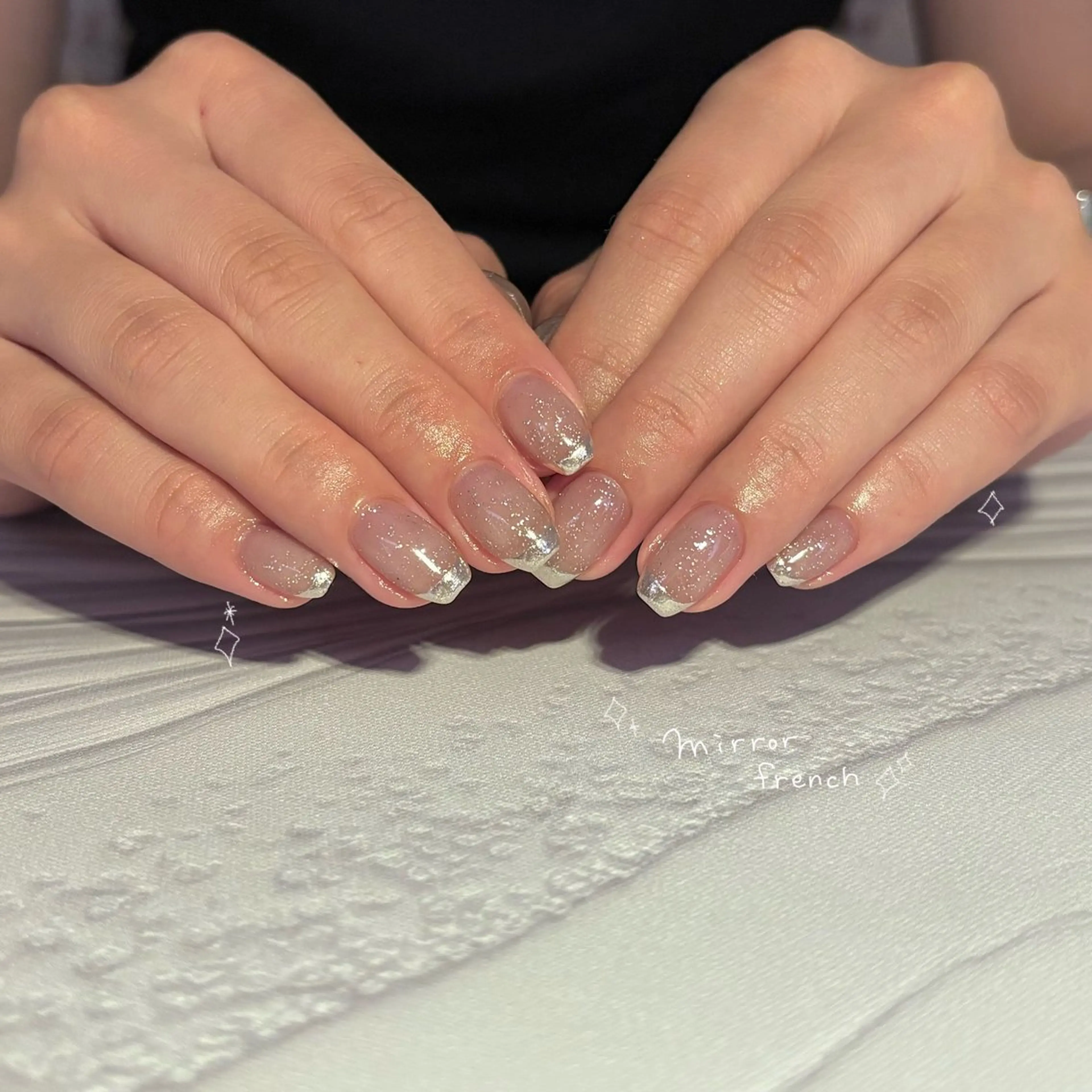 ネイル フレンチネイル ミラーネイル ハンドネイル Nailsalon BLOOM🌷 山崎のネイルデザイン