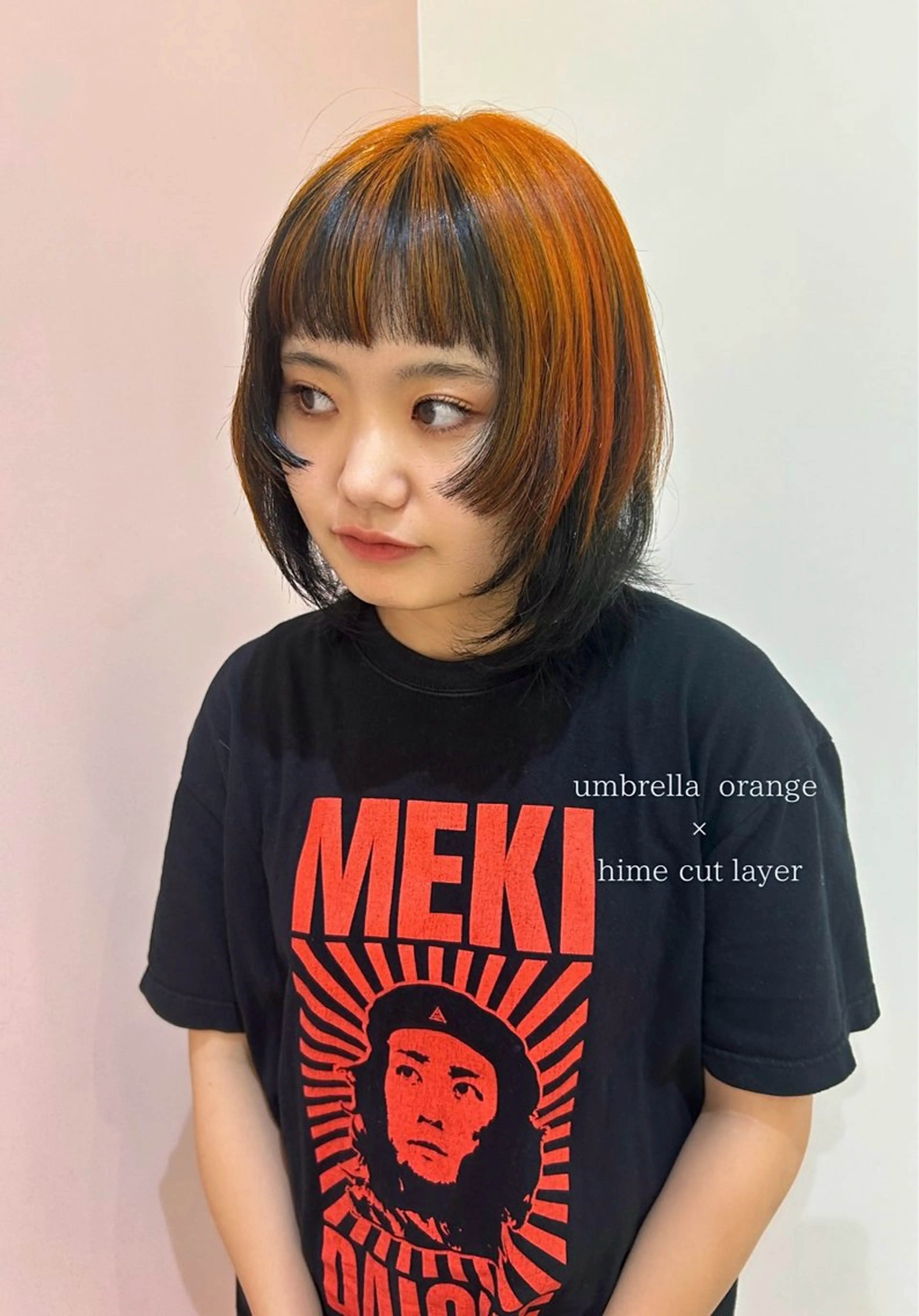 ミディアム カラー Via 京都烏丸所属・RINA/ハイトーン /レイヤー/髪質改善のヘアスタイル