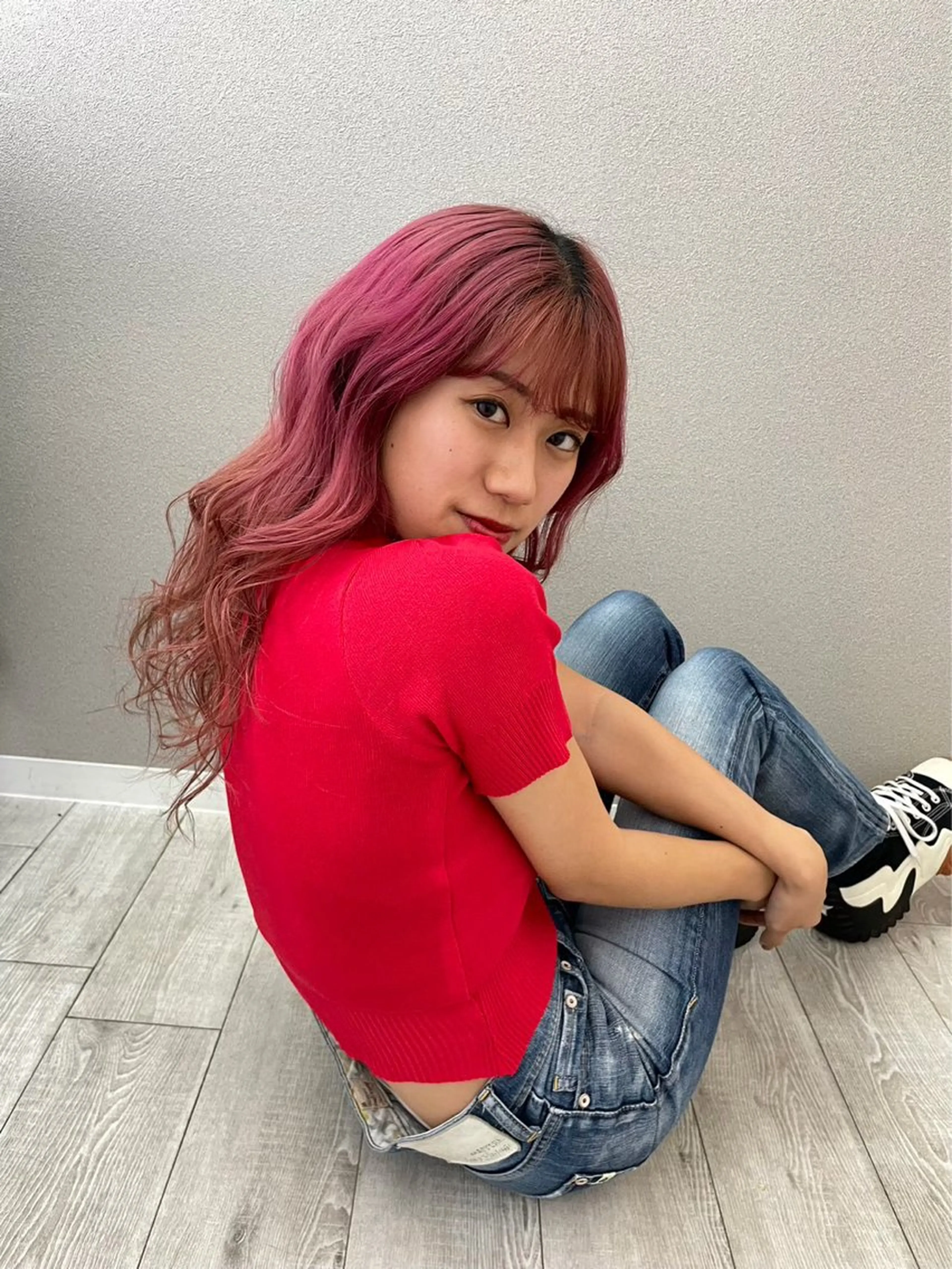 ロング カラー ピンクカラー ヘアカラー ブレンバイドット所属・ニュアンスカラー/ 🫧レミ(坊主)のヘアスタイル