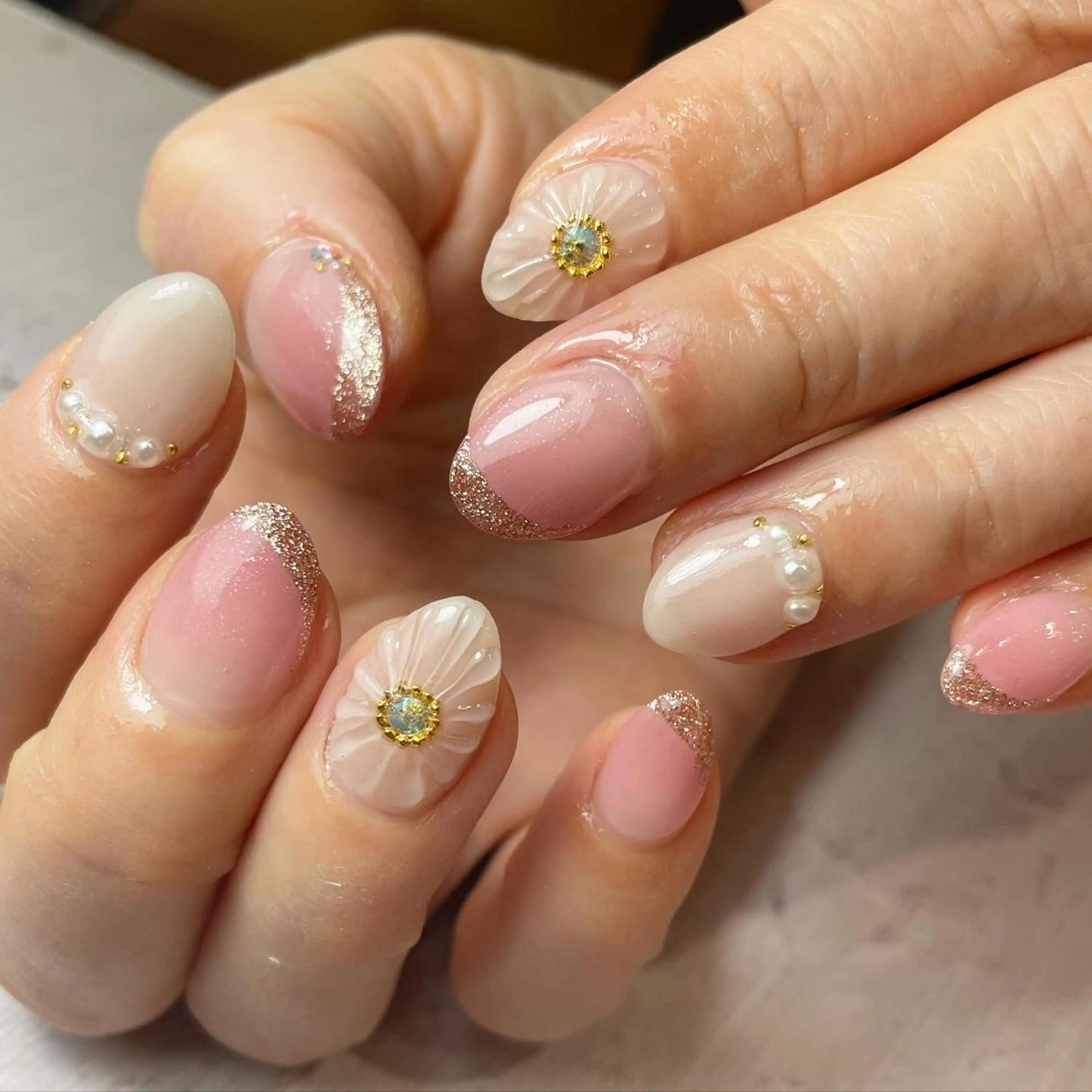 ネイル フラワーネイル ぷっくりネイル ハンドネイル nail&eyelash mate所属・京都/東向日/桂 ayumiのネイルデザイン