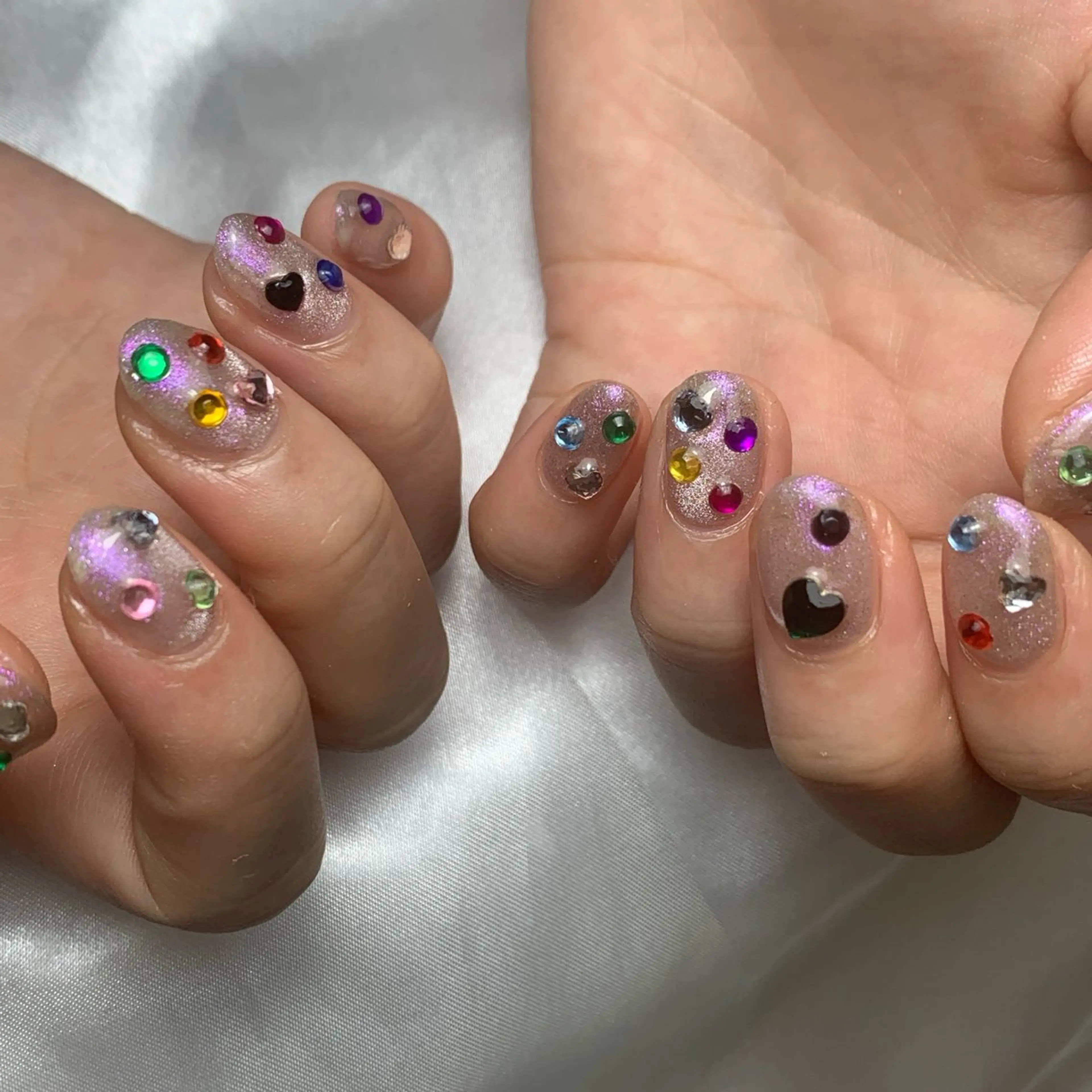 ネイル アートネイル フラッシュネイル フレンチネイル ガラスフレンチ グラデーション ハンドネイル M2 BEAUTY アユミのネイルデザイン