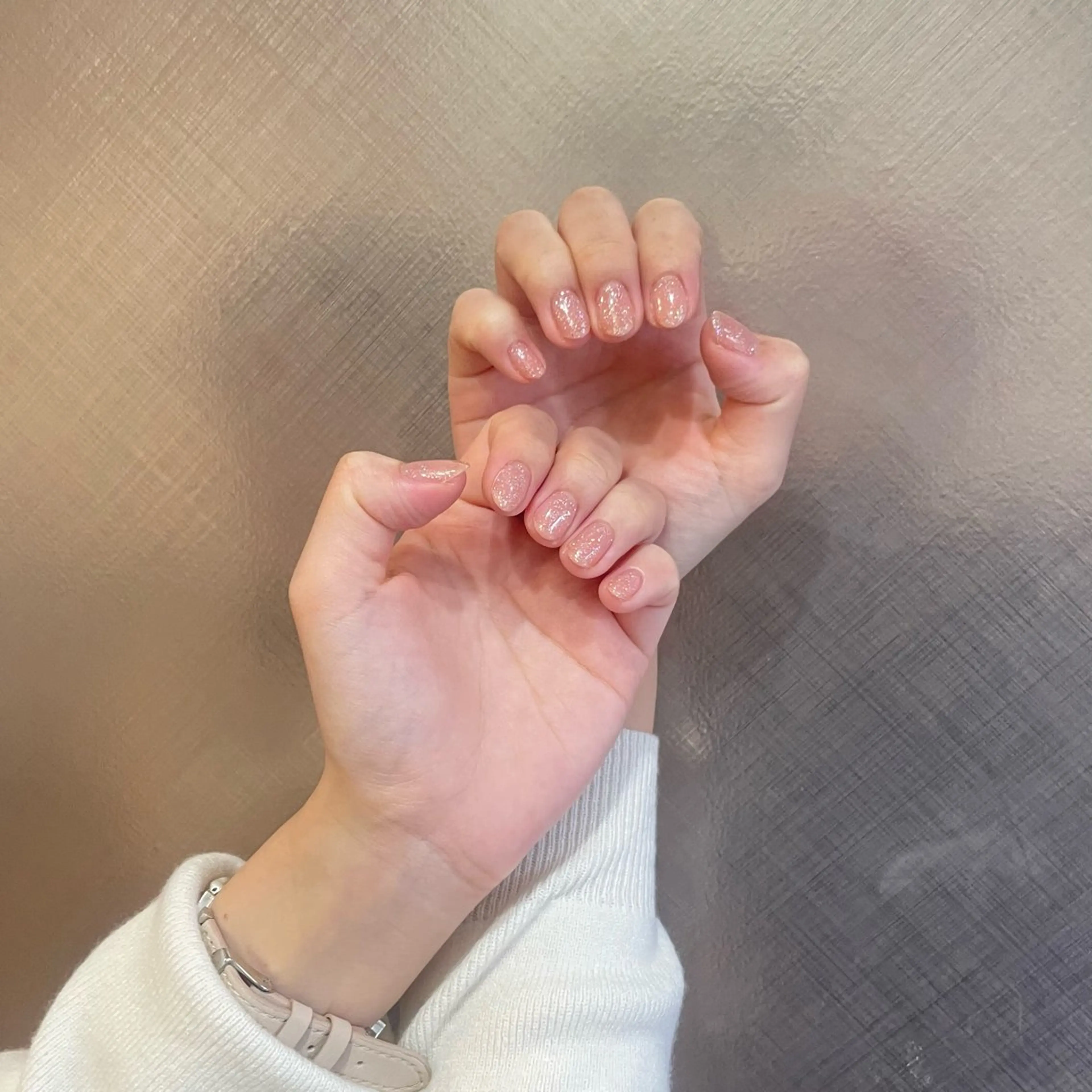 ネイル ラメ(グリッター) ピンク Niconail千歳烏山所属・Maya 📍niconailのネイルデザイン