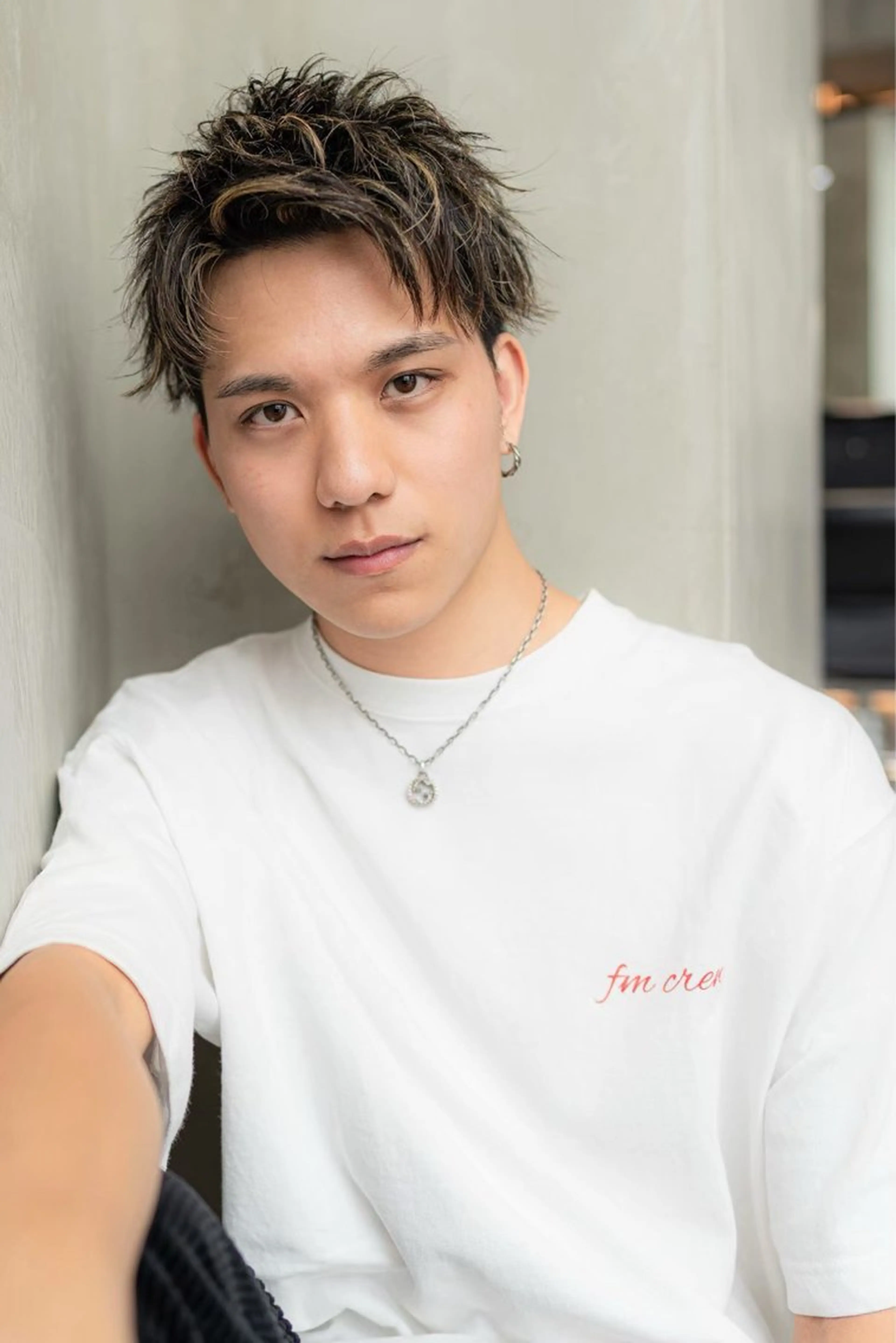 ショート ⚡メンズパーマフ ェードカットTomyのヘアスタイル