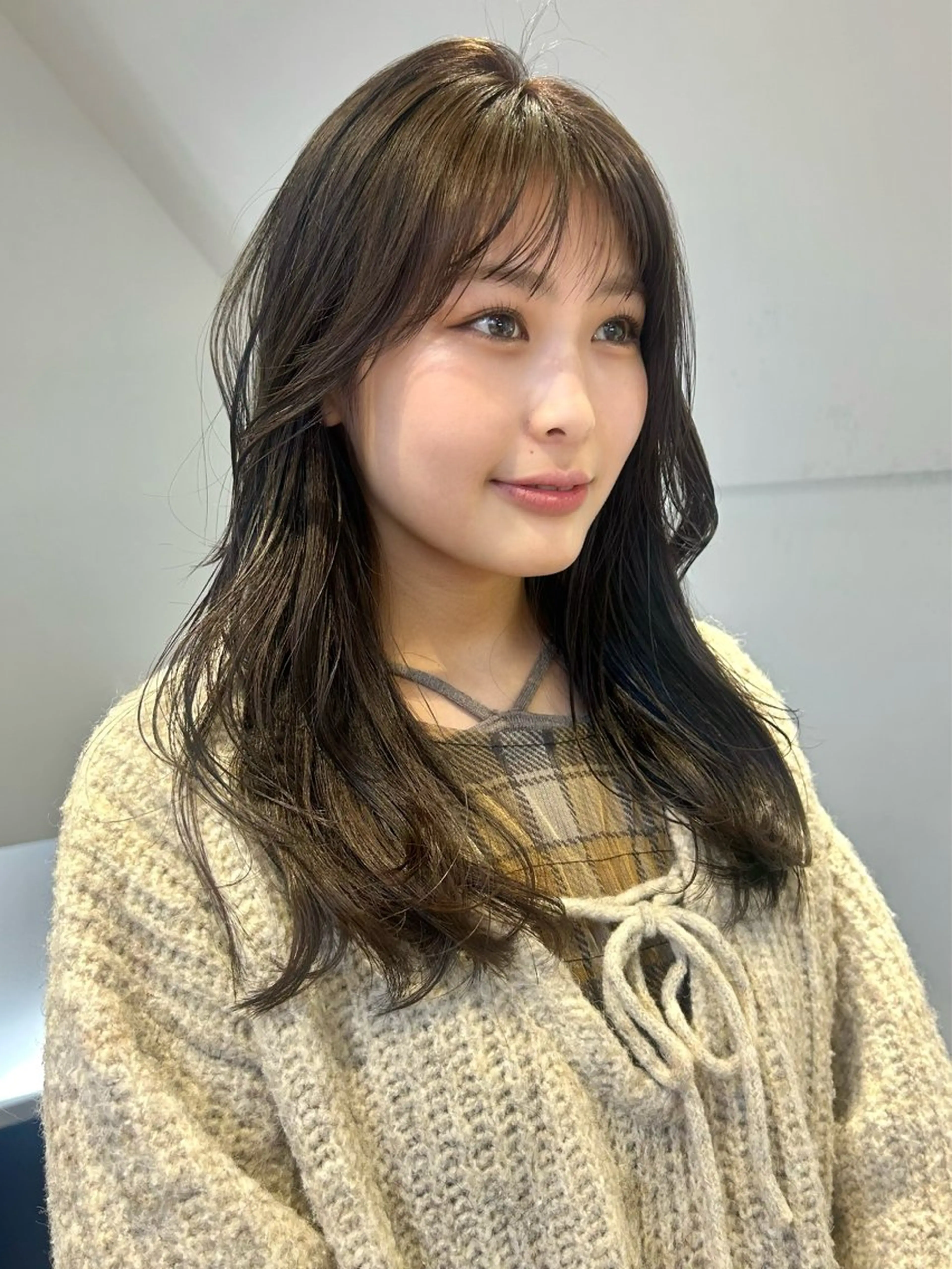 セミロング カラー パーマ カット ヘアカラー レイヤー/透明感/ ブリーチなし/わかなのヘアスタイル