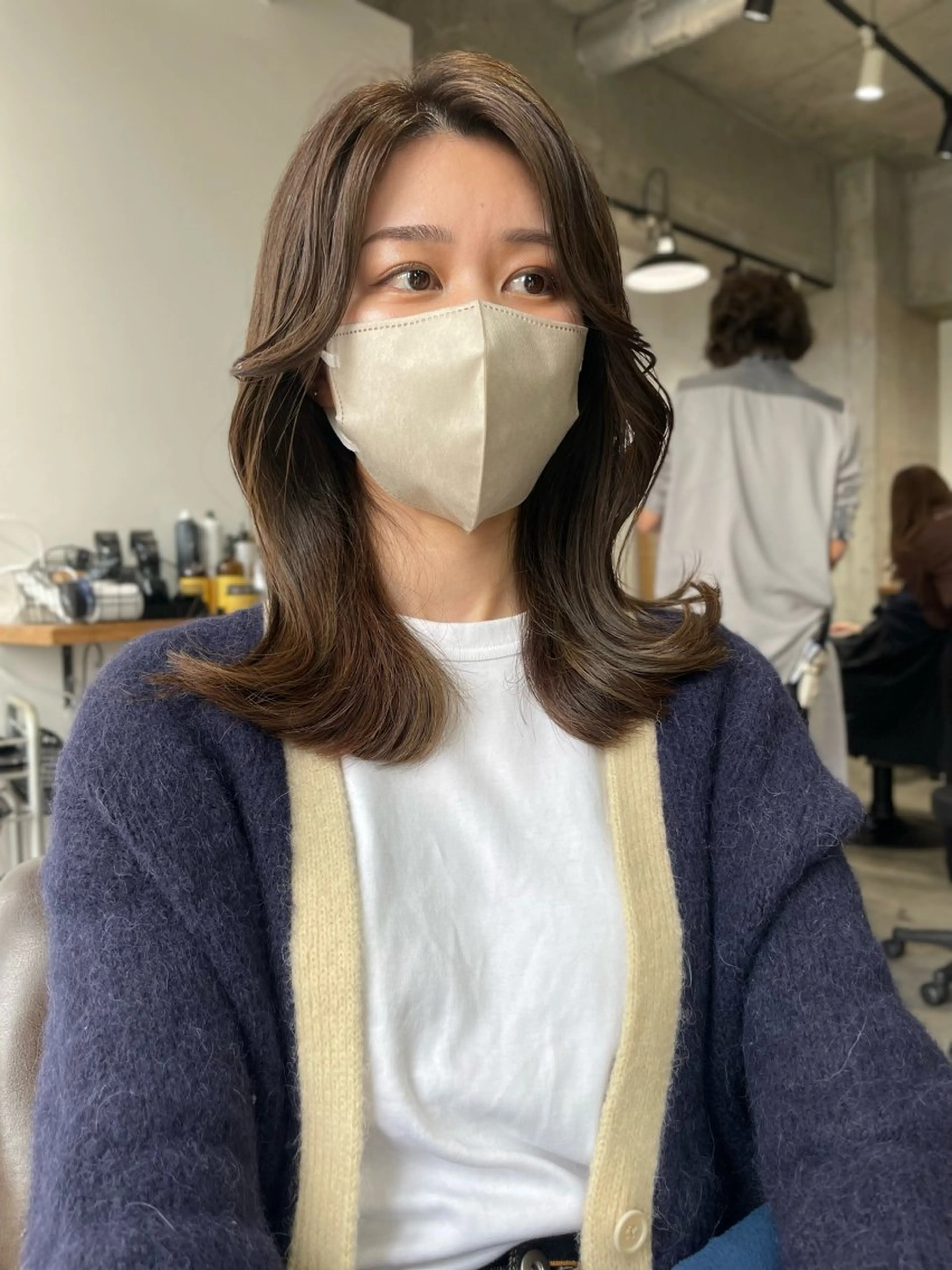 セミロング カラー ベージュカラー オリーブベージュ カット ヘアカラー トリートメント ケア特化/ オーダー メイド髪質改善｜大橋のヘアスタイル