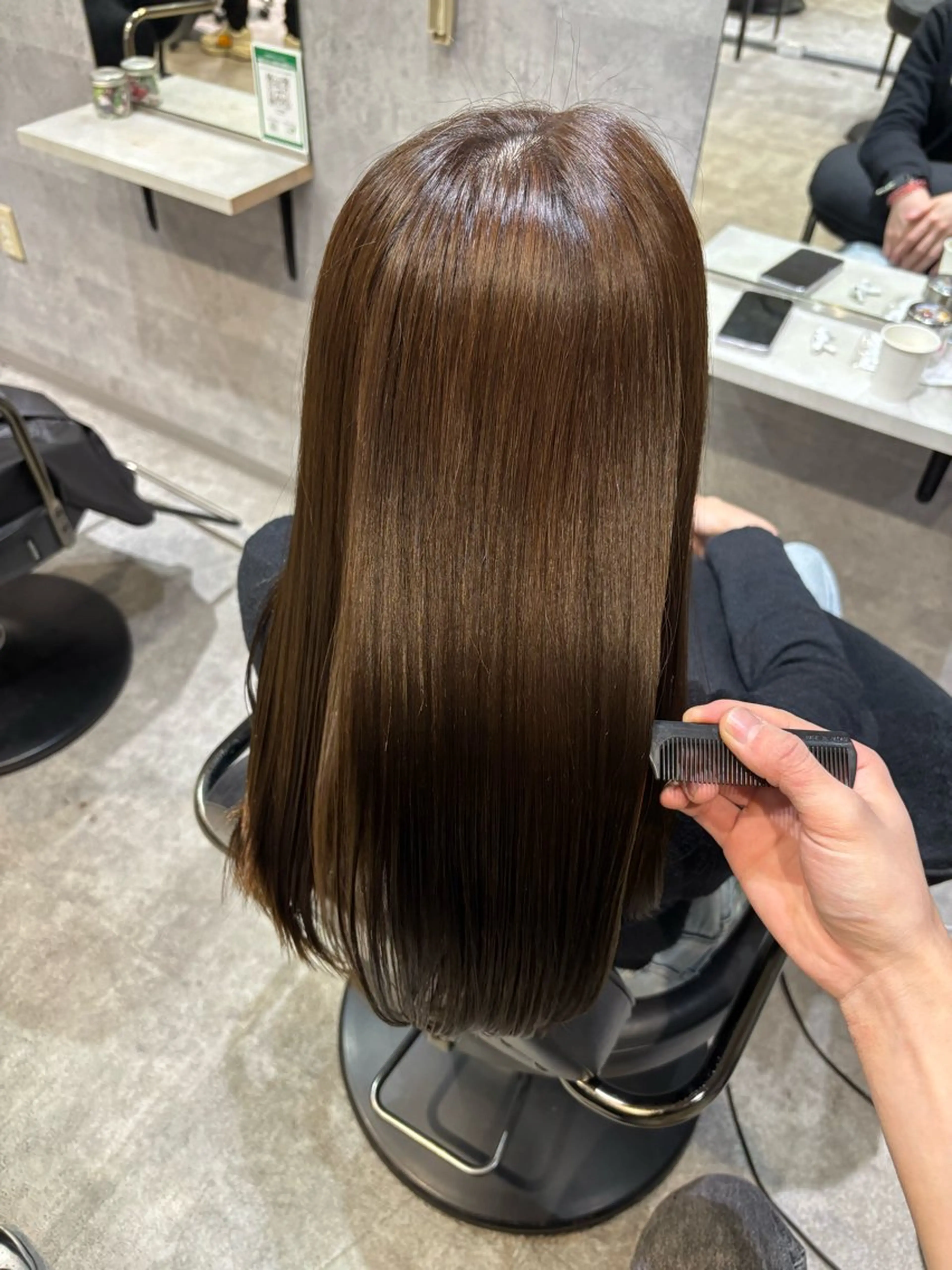 セミロング カラー 縮毛矯正 縮毛矯正 青木 奏楽のヘアスタイル