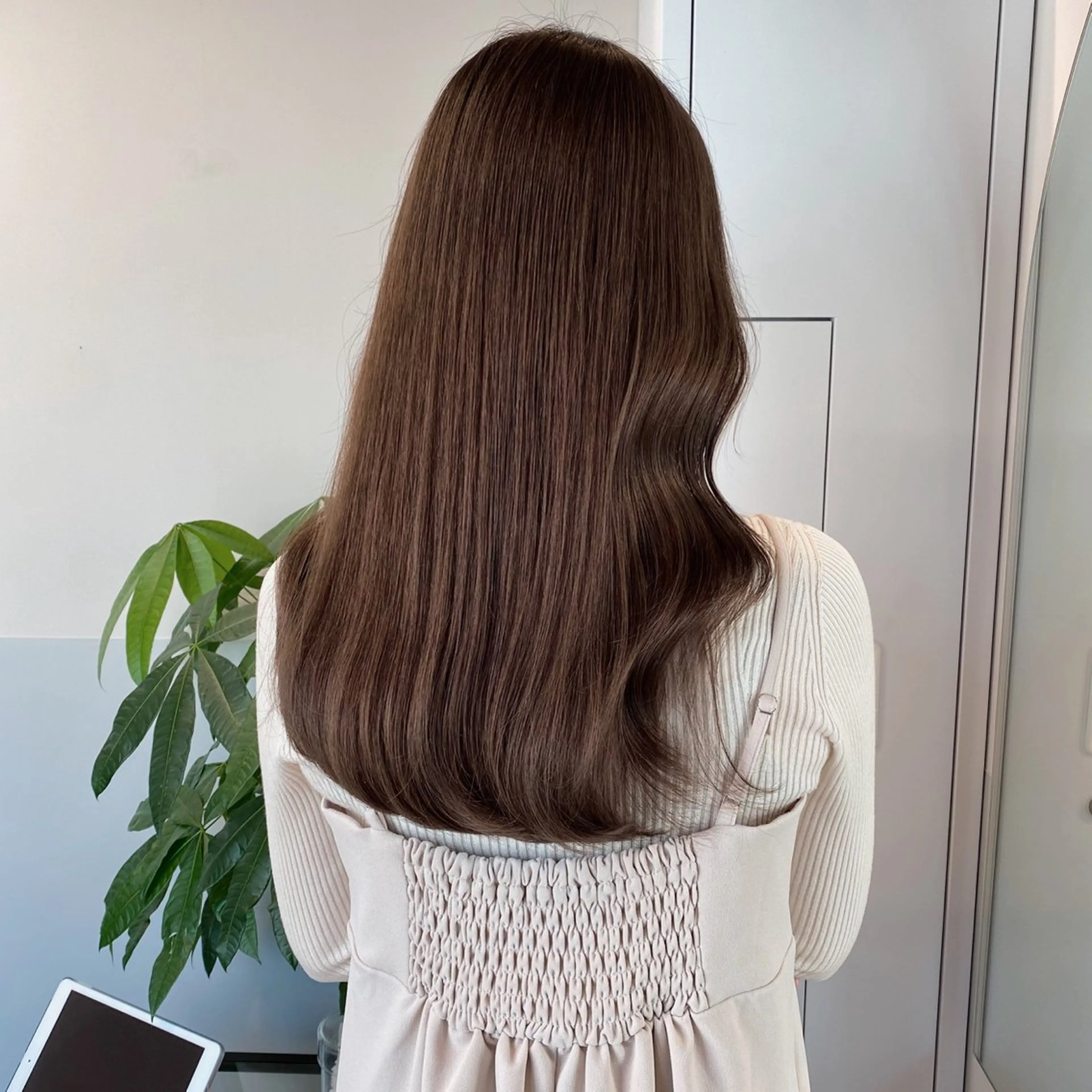 ロング カラー ブリーチ グレージュ ブリーチなしカラー 髪質改善 トリートメント ブリーチなしカラー/ 髪質改善/寺門束のヘアスタイル