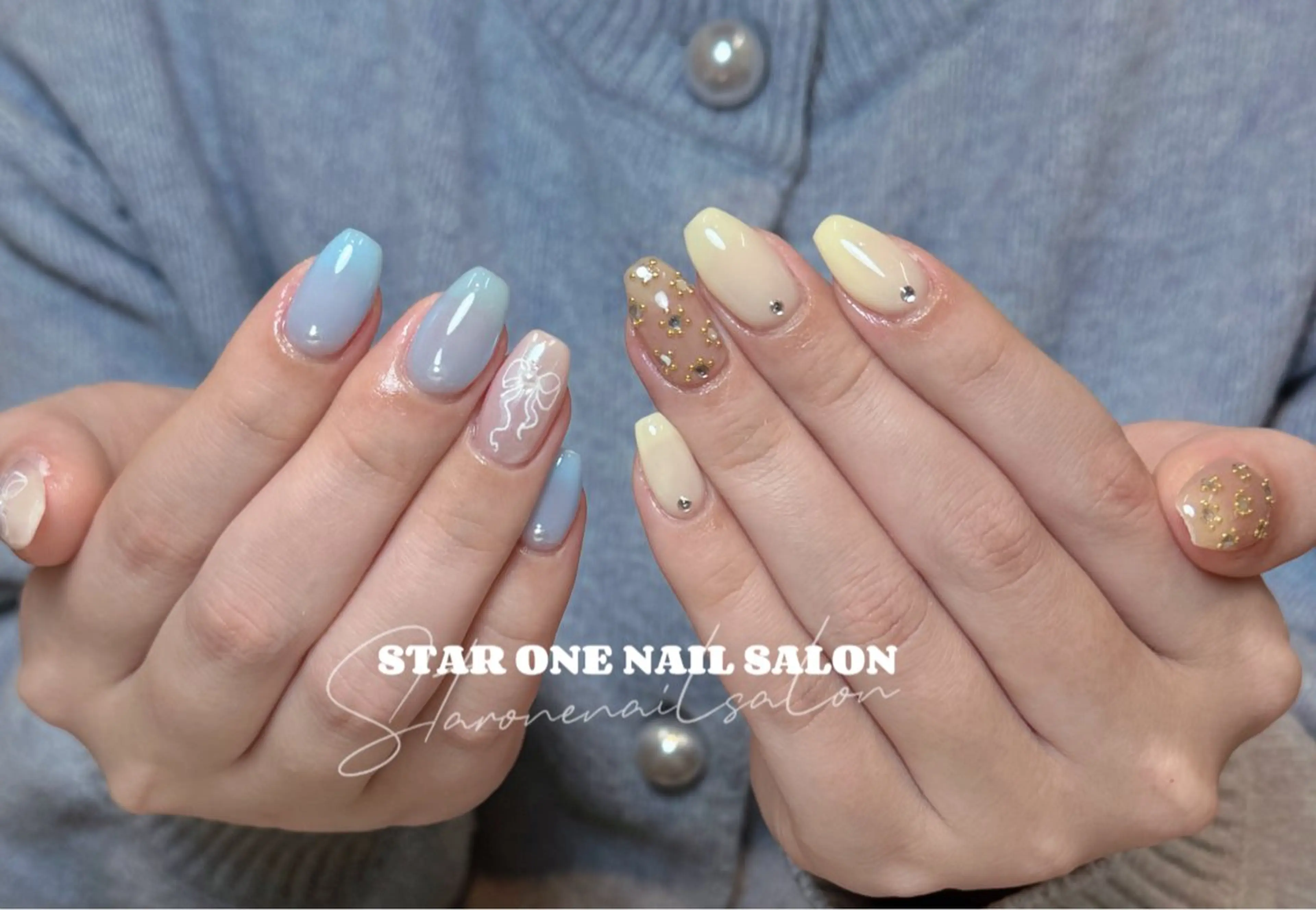 ネイル ハンドネイル 星 あみのネイルデザイン