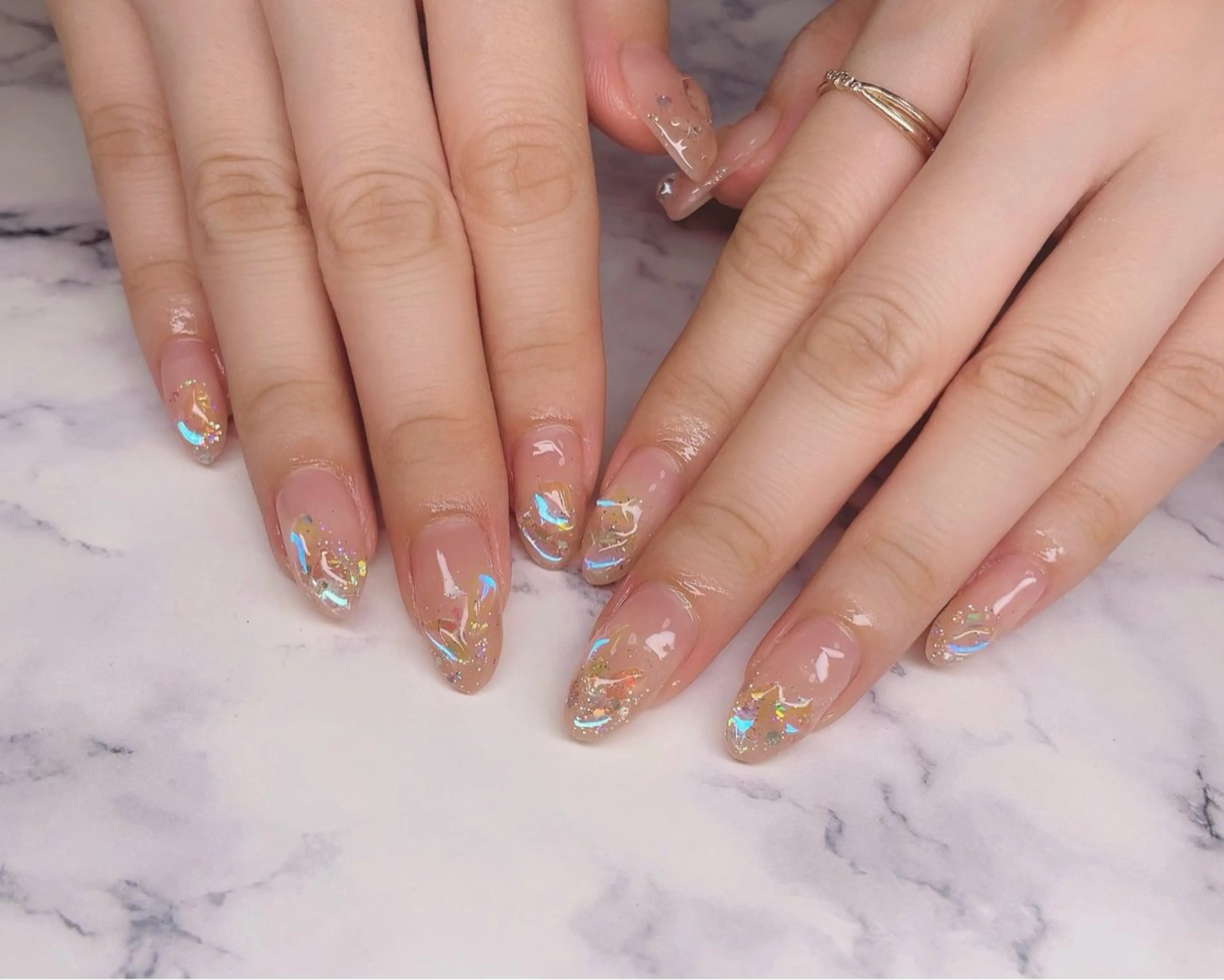 ネイル クリアネイル 氷ネイル・うるうるネイル ラメ(グリッター) ワンカラーネイル ストーンネイル ハンドネイル Nail_by N1のネイルデザイン