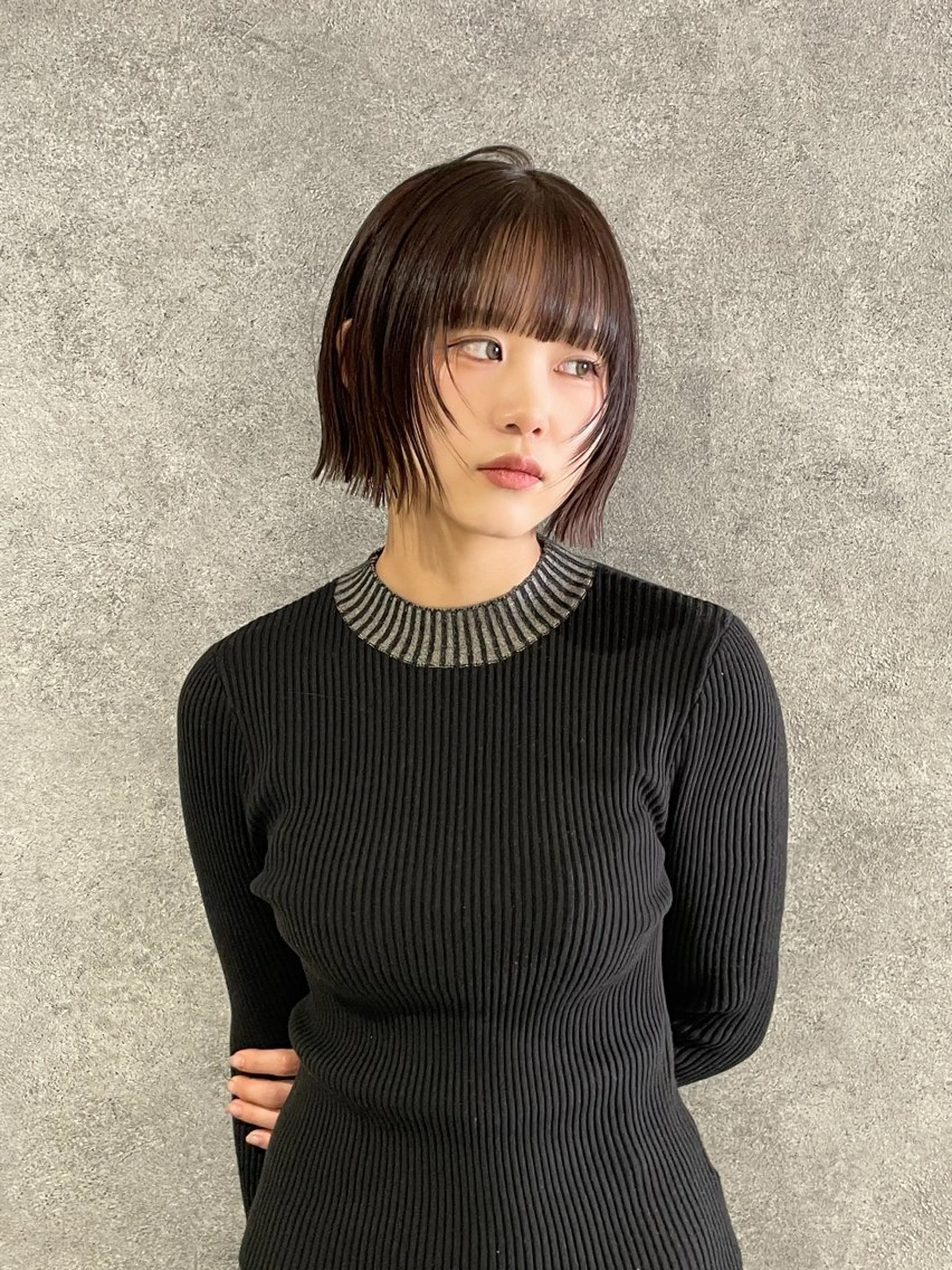 ショート カラー 切りっぱなしボブ ボブ 髪質改善 韓国風ヘア レイヤーカット カット ヘアカラー トリートメント RURI韓国ボブ 🇰🇷タッセルボブのヘアスタイル