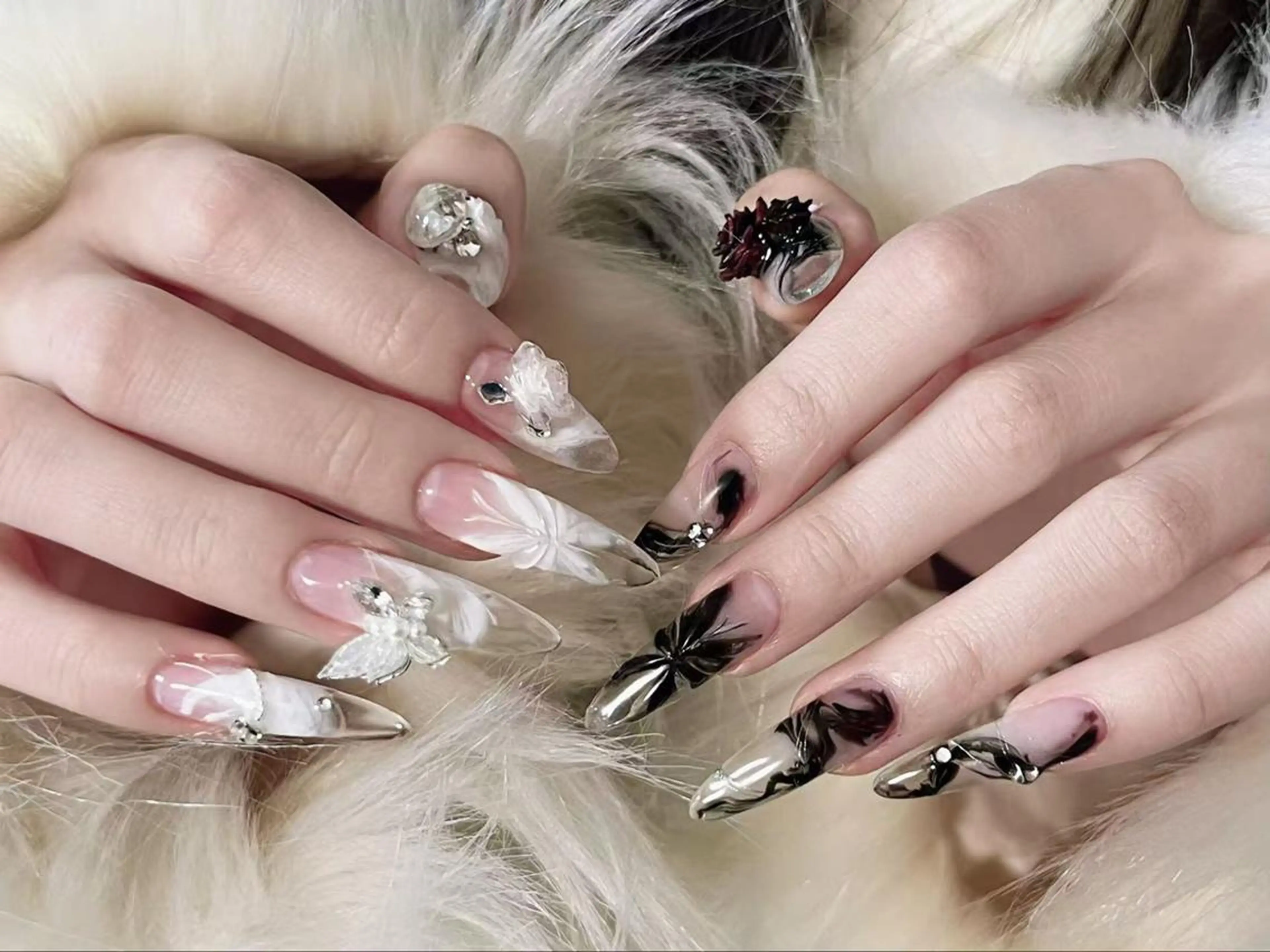 ネイル 長さ出し フレンチネイル ジェルネイル ガラスフレンチ 韓国ネイル MoriseNail Jr研修💜はるかのネイルデザイン