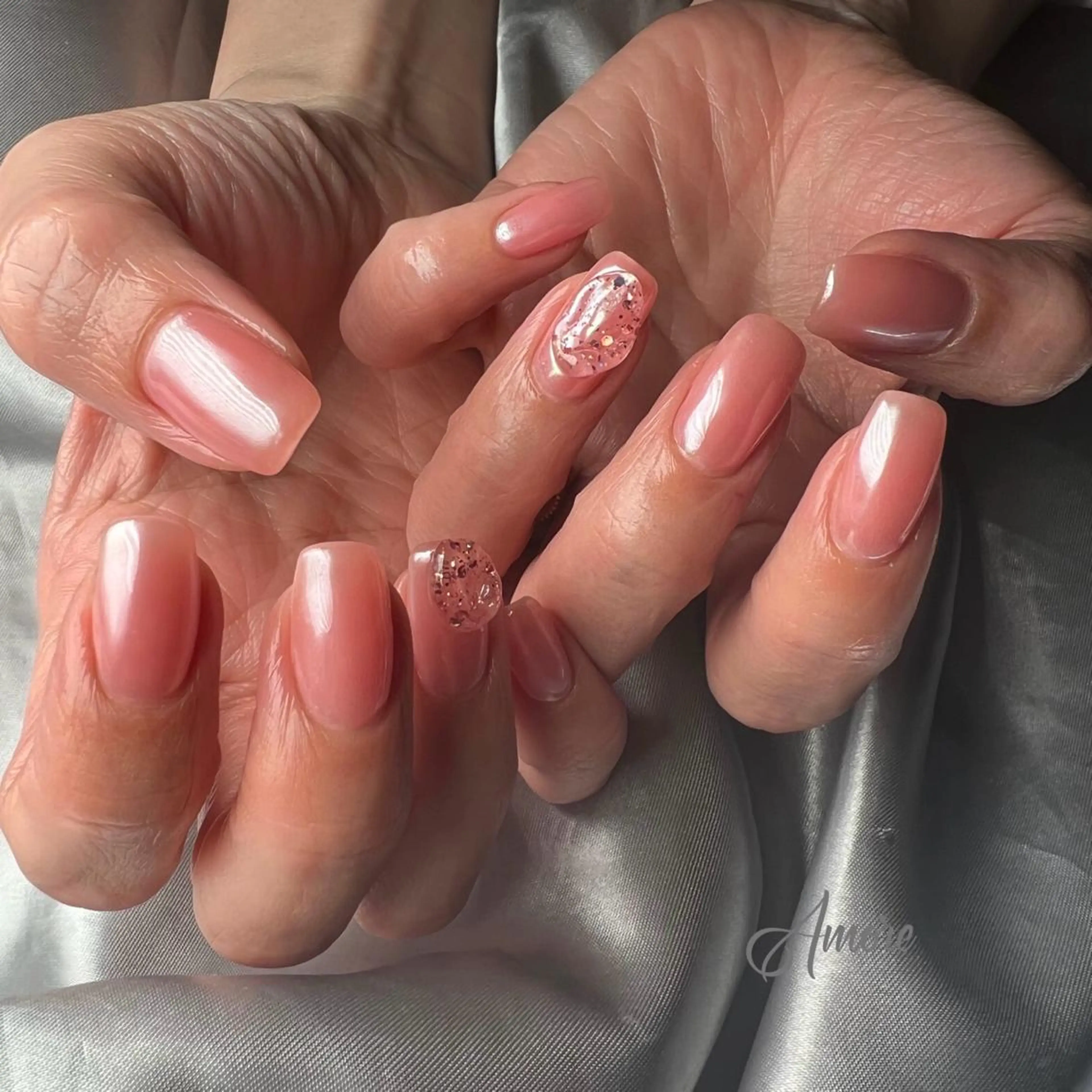 ネイル ジェルネイル 韓国ネイル ミラーネイル オフィスネイル パラジェル You kyehwaのネイルデザイン