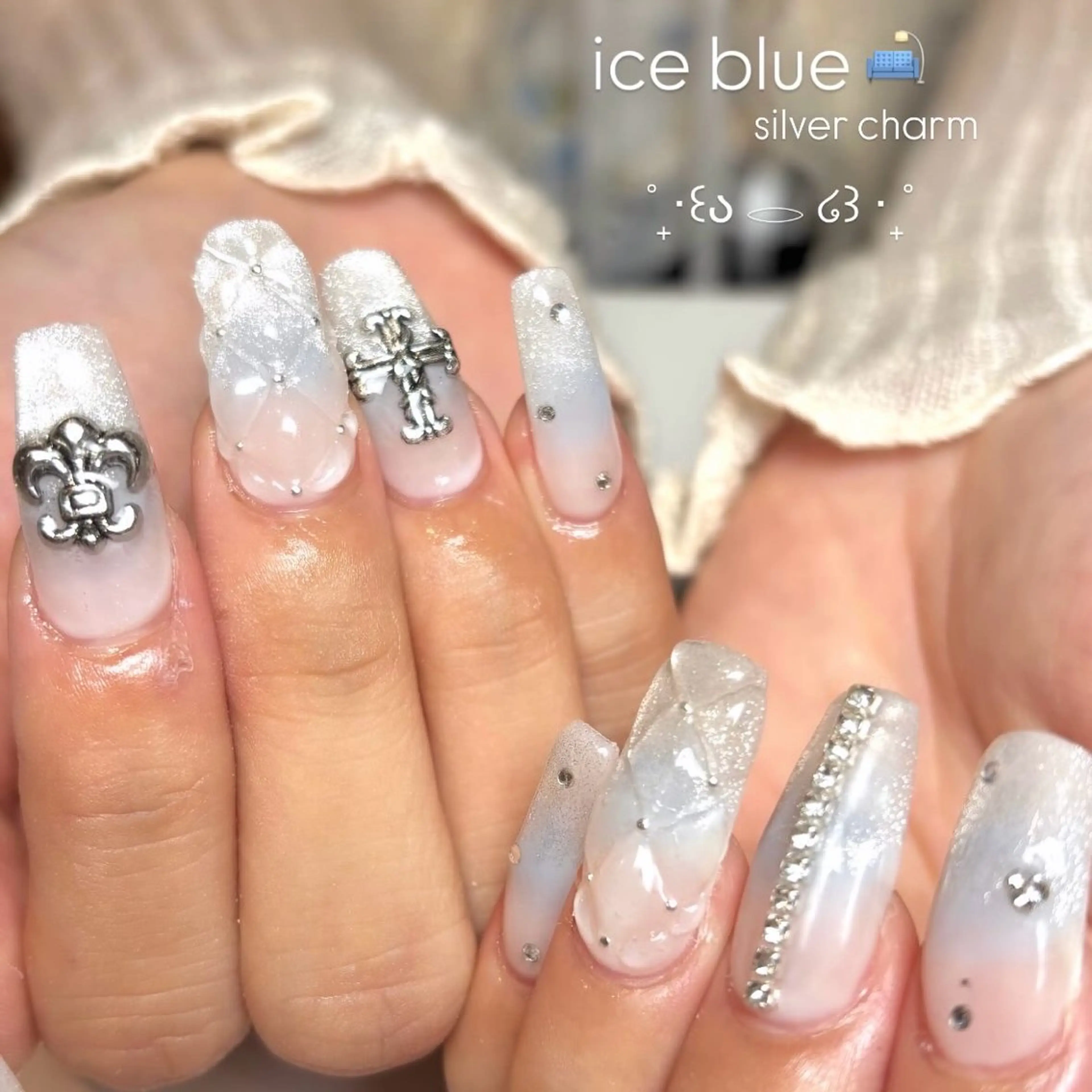 ネイル ブルー ハンドネイル Ballie/ Mizukiのネイルデザイン