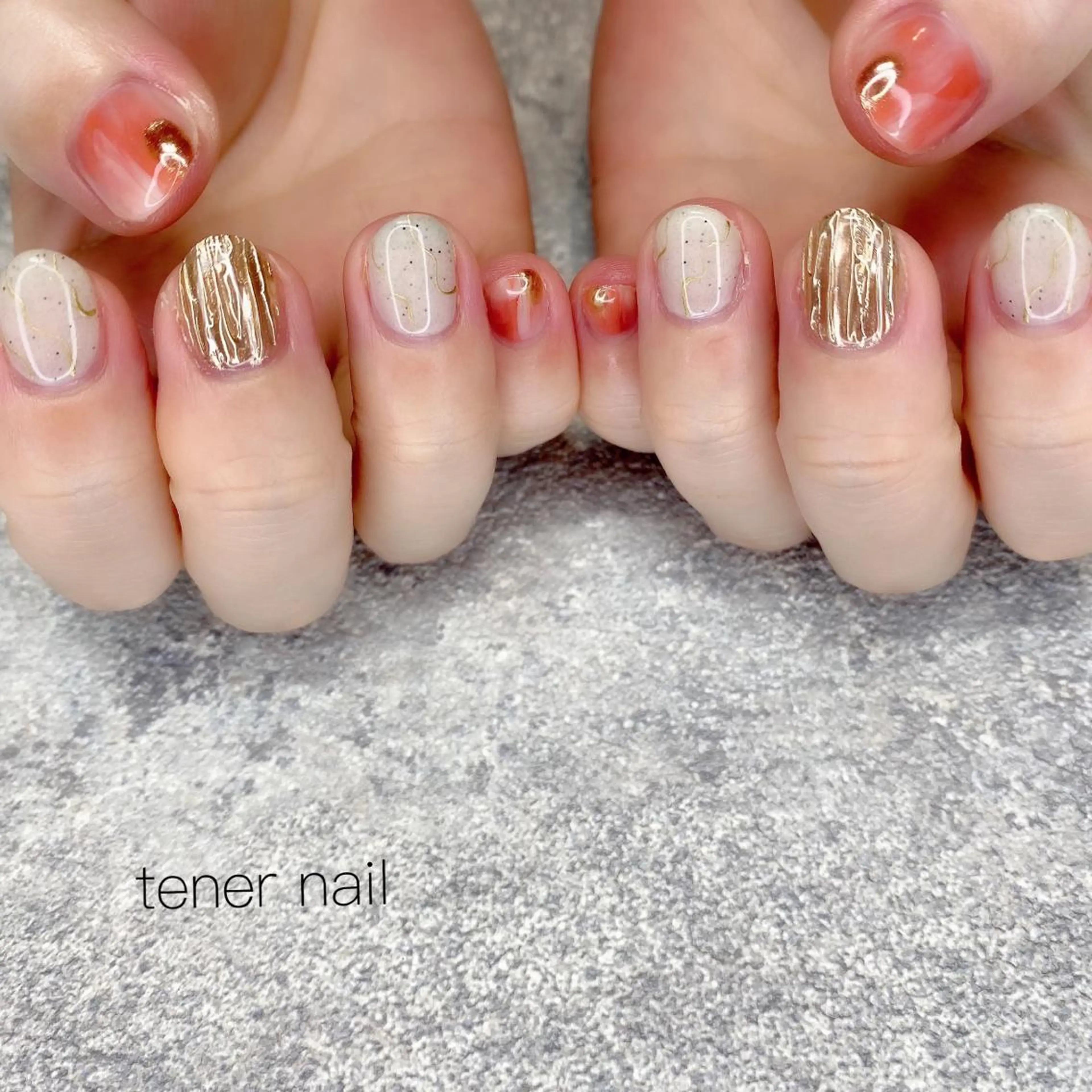 ネイル オレンジ テネルネイル tener nailのネイルデザイン