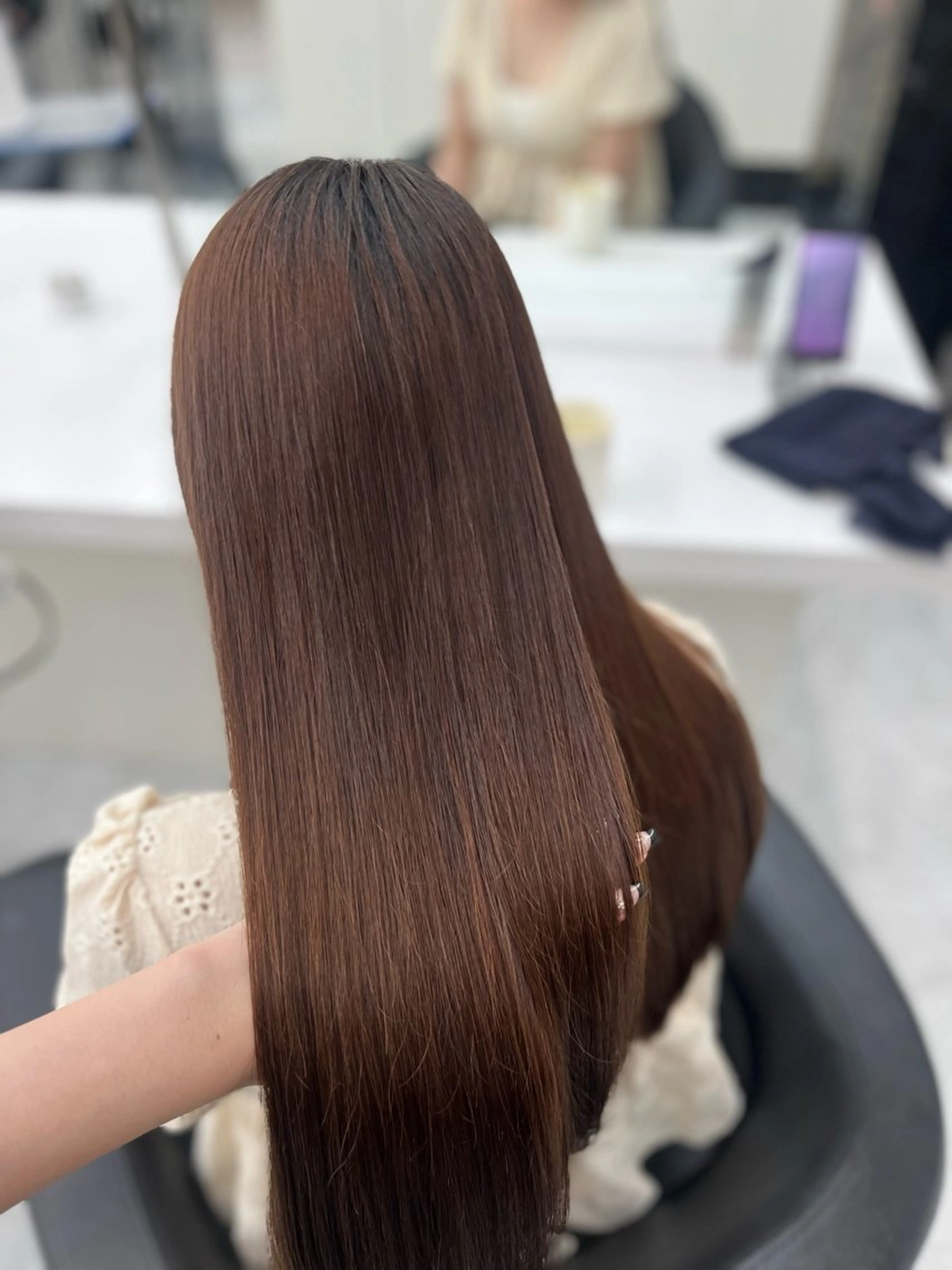 ロング ヘアカラー トリートメント ヘッドスパ ヘアセット ♡ナチュラルガーリー ♡ベージュ♡RINAのヘアスタイル