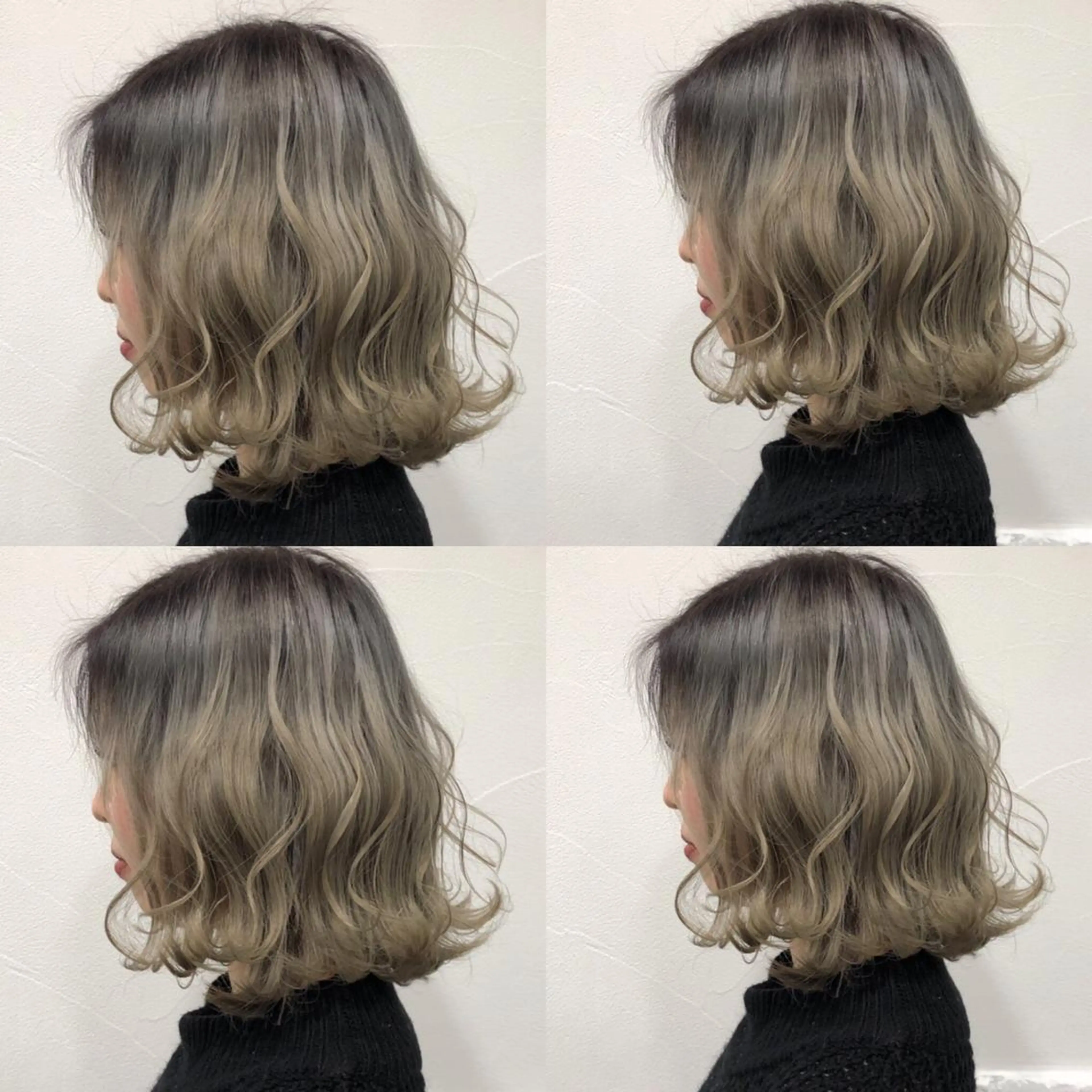 ミディアム カラー 韓国レイヤーカット/ 儚げカラーチナツのヘアスタイル