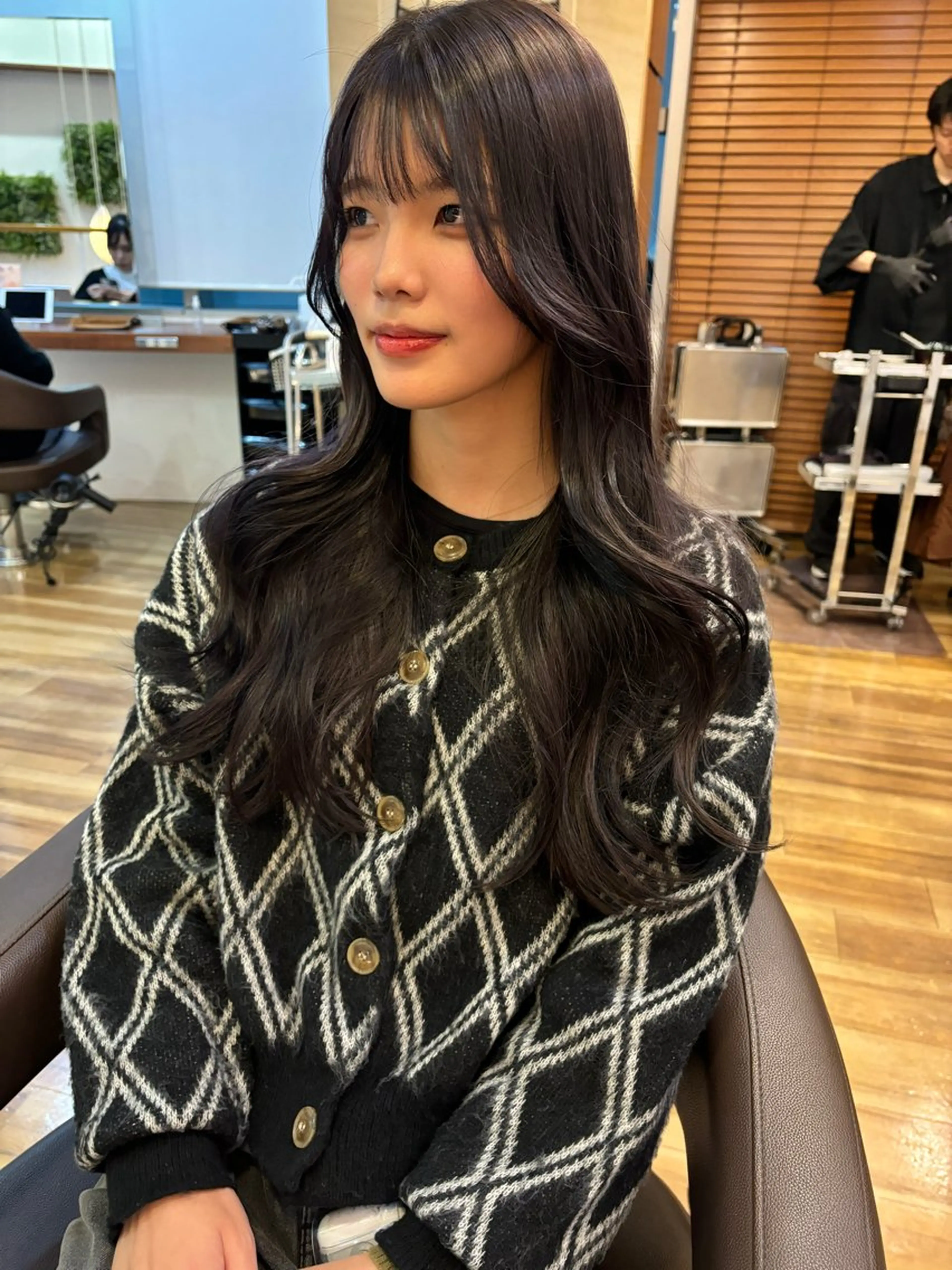 ロング カラー カット ヘアカラー トリートメント レイヤーカット /透明感/千葉怜寿のヘアスタイル