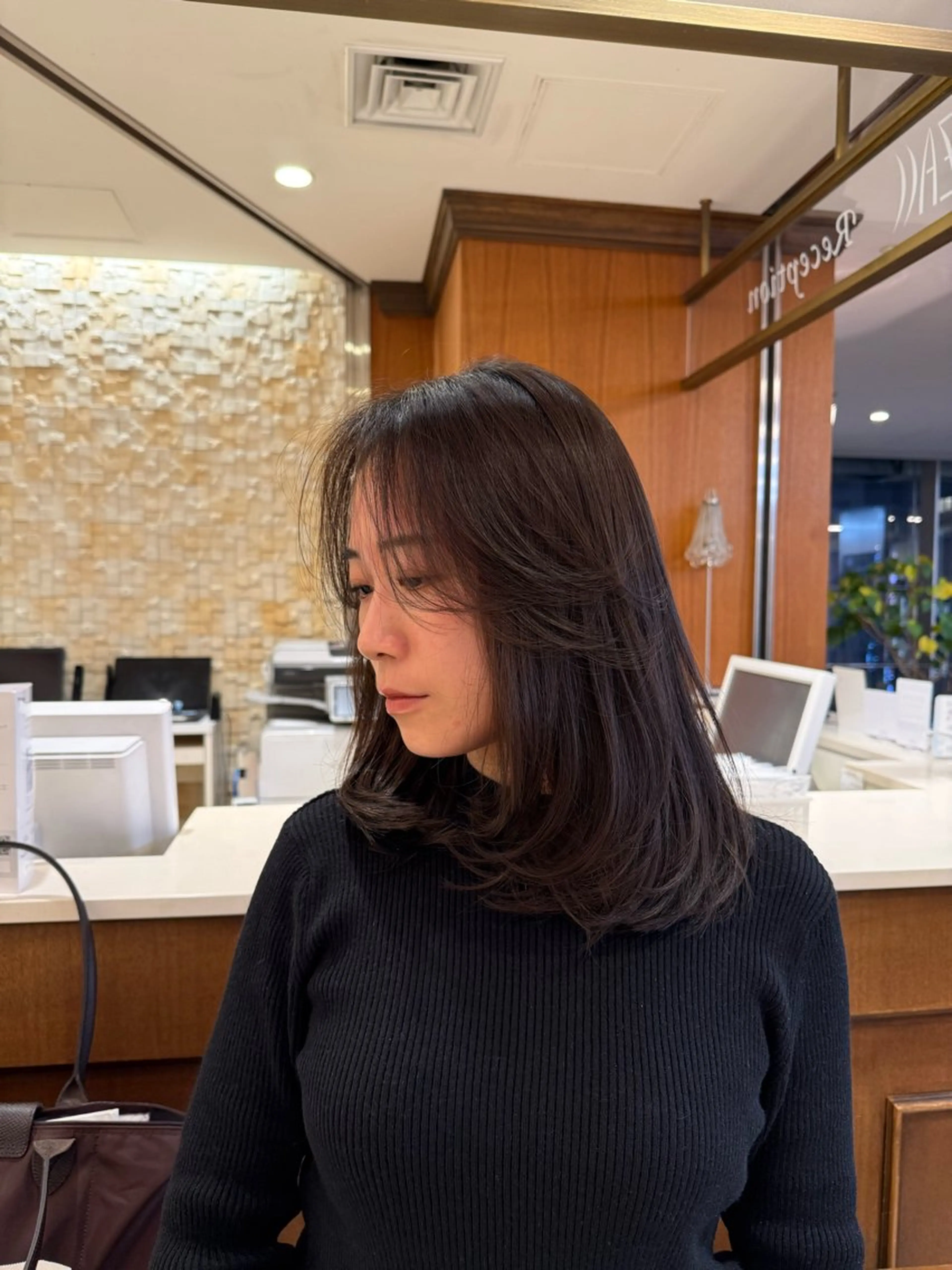 ミディアム レイヤーカット wada  rina /ショートボブのヘアスタイル