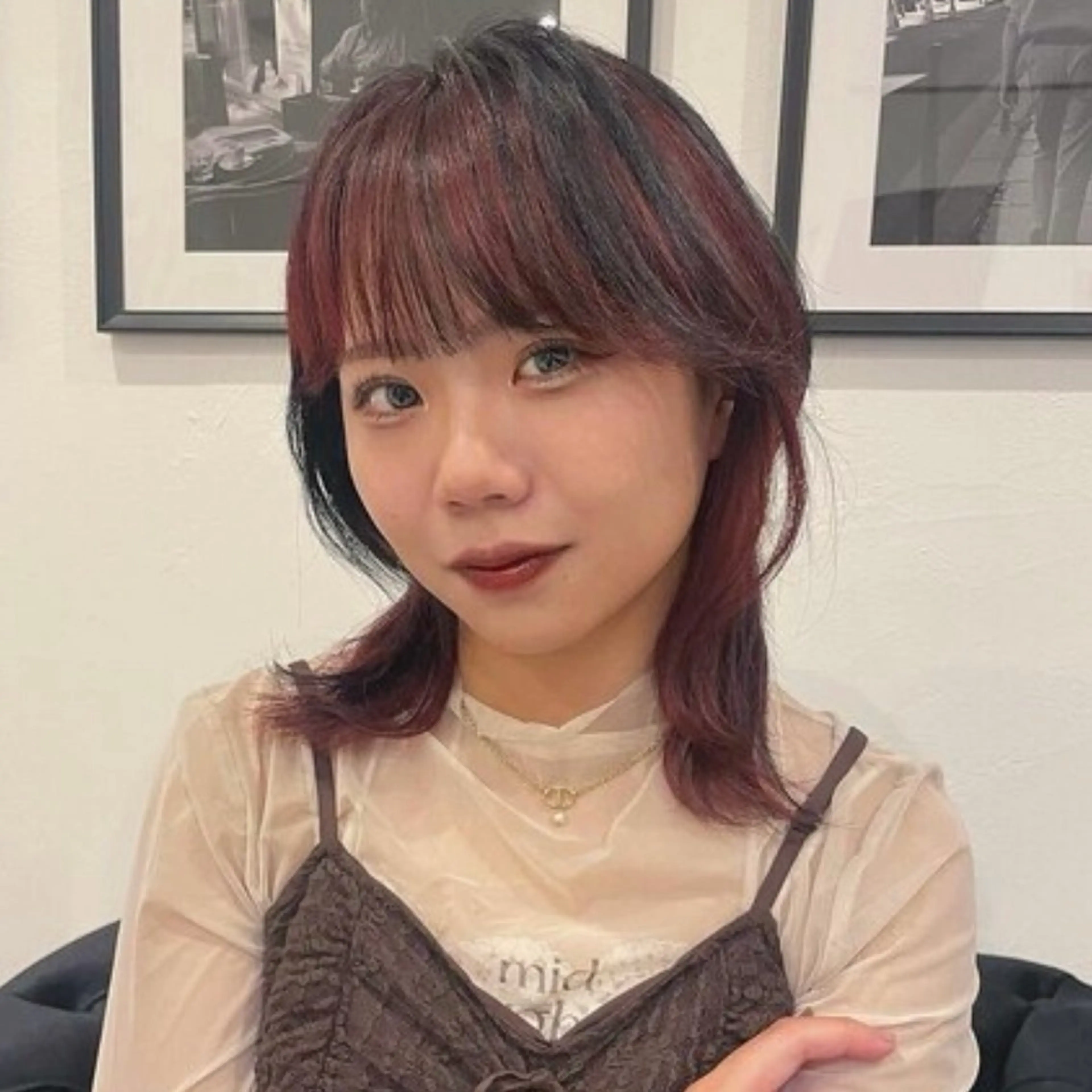 セミロング カラー ヘアカラー レイヤー/暖色カラー 🎀はるのヘアスタイル