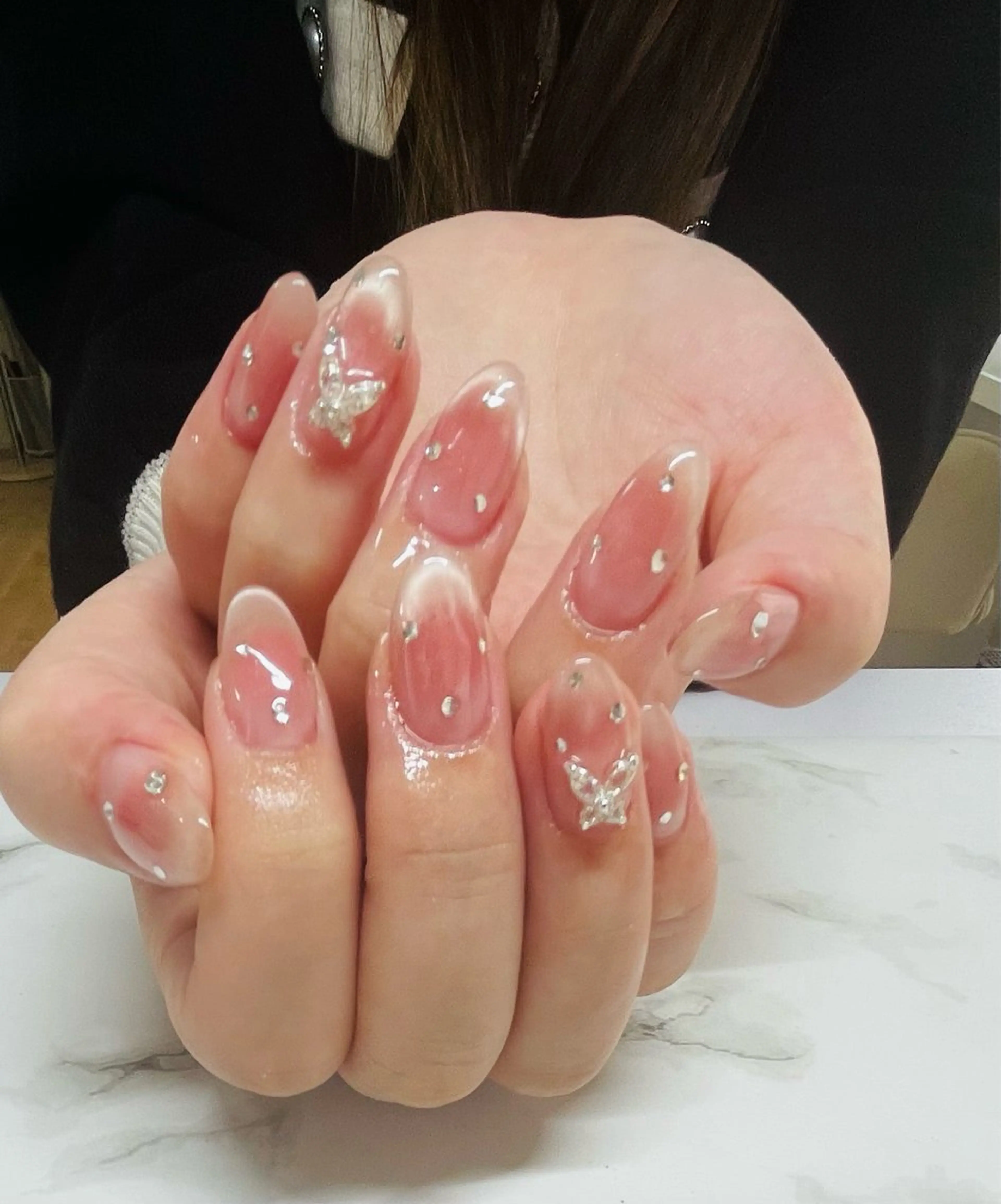 ネイル チークネイル フレンチネイル マグネットネイル マグネットフレンチ ストーンネイル Star Beautyのネイルデザイン