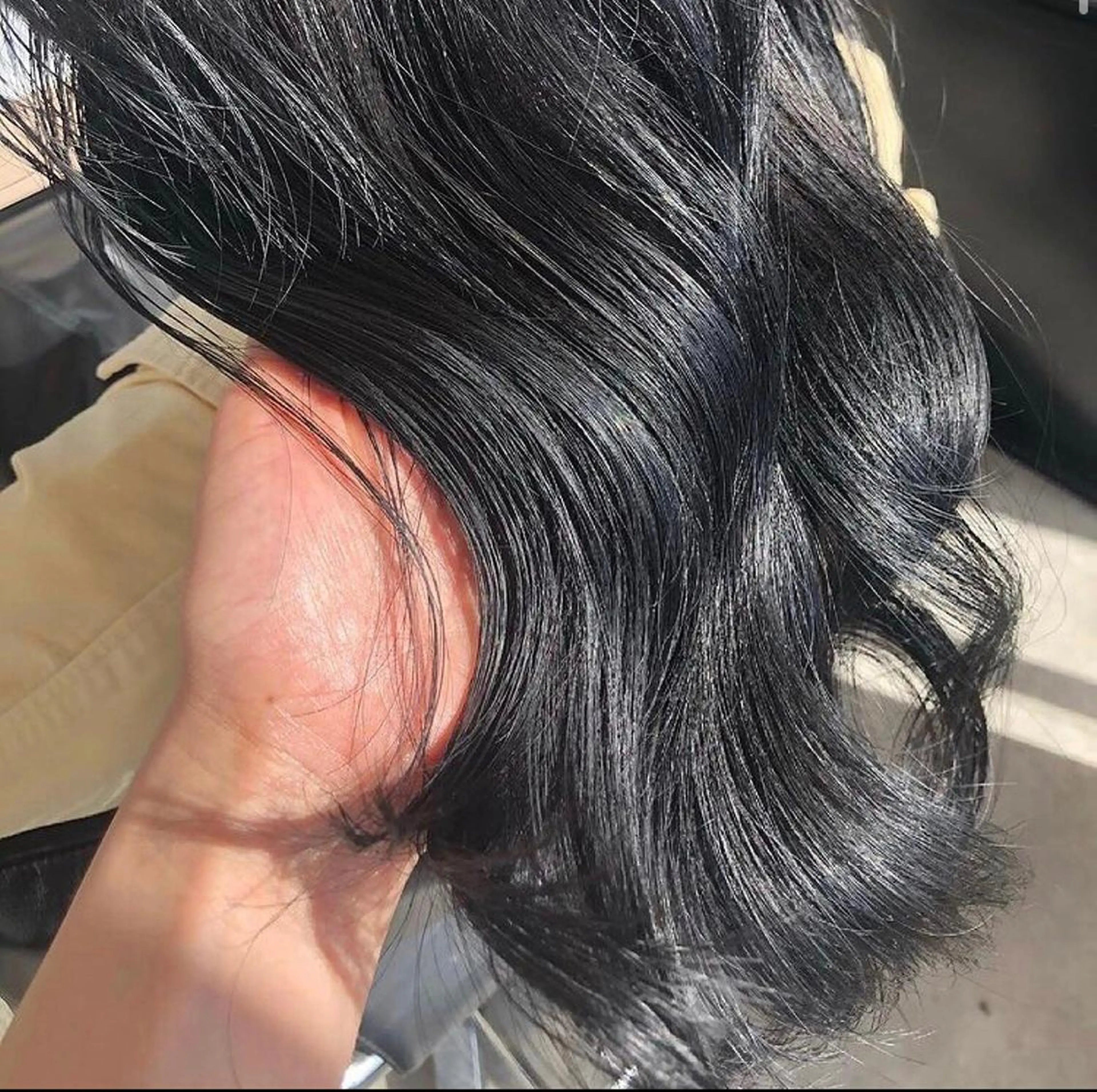 セミロング カラー パーマ ヘアアレンジ メンズ キッズ 子どものヘアアレンジ メンズ韓国風 ブルーカラー 透明感カラー グレージュ カット ヘアカラー トリートメント stylist 🌸 kana.のヘアスタイル