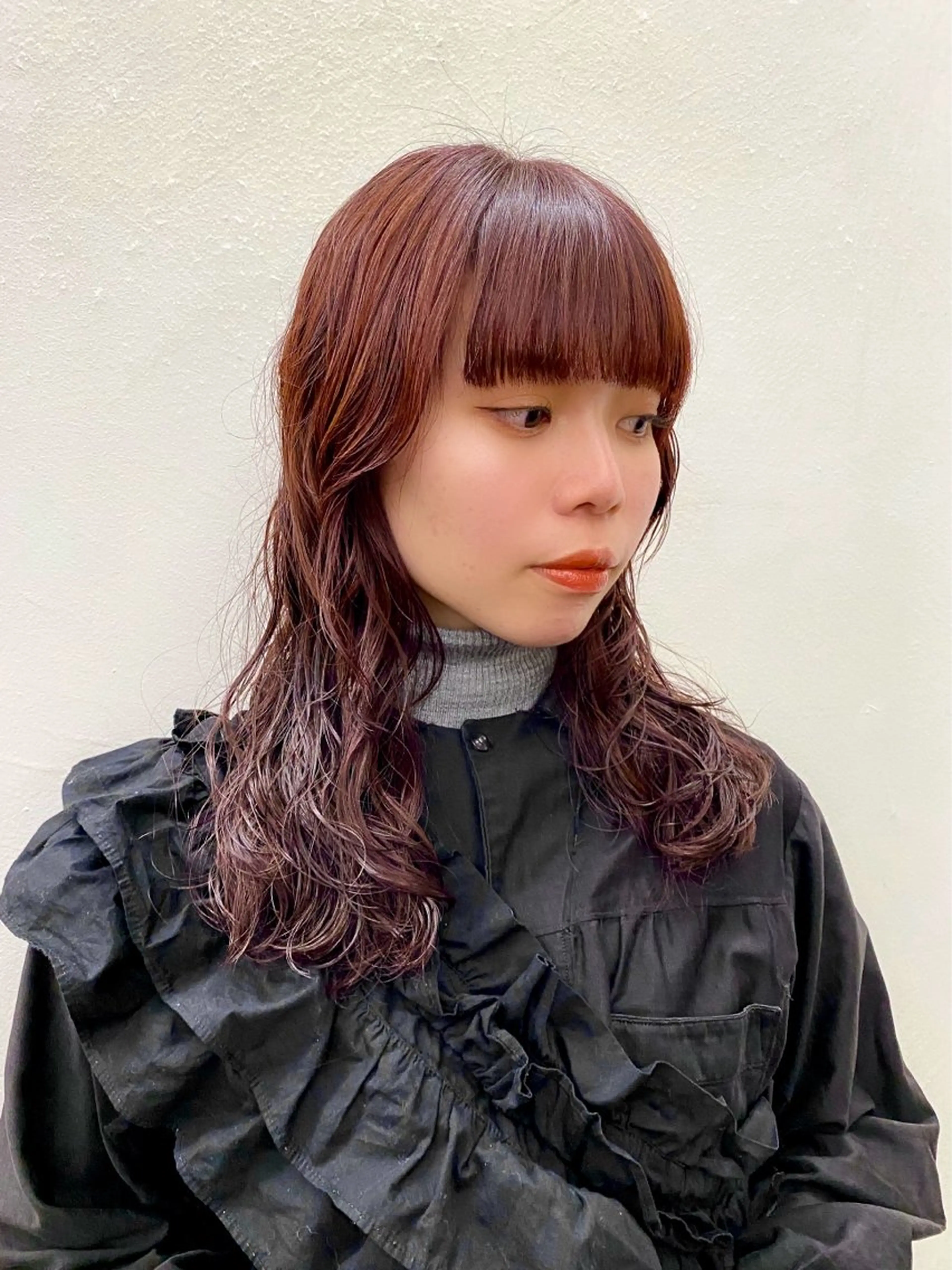 セミロング カラー パーマ カット ヘアカラー パーマ トリートメント Paddle所属・似合わせレイヤー/ ニュアンスパーマ高倉のヘアスタイル